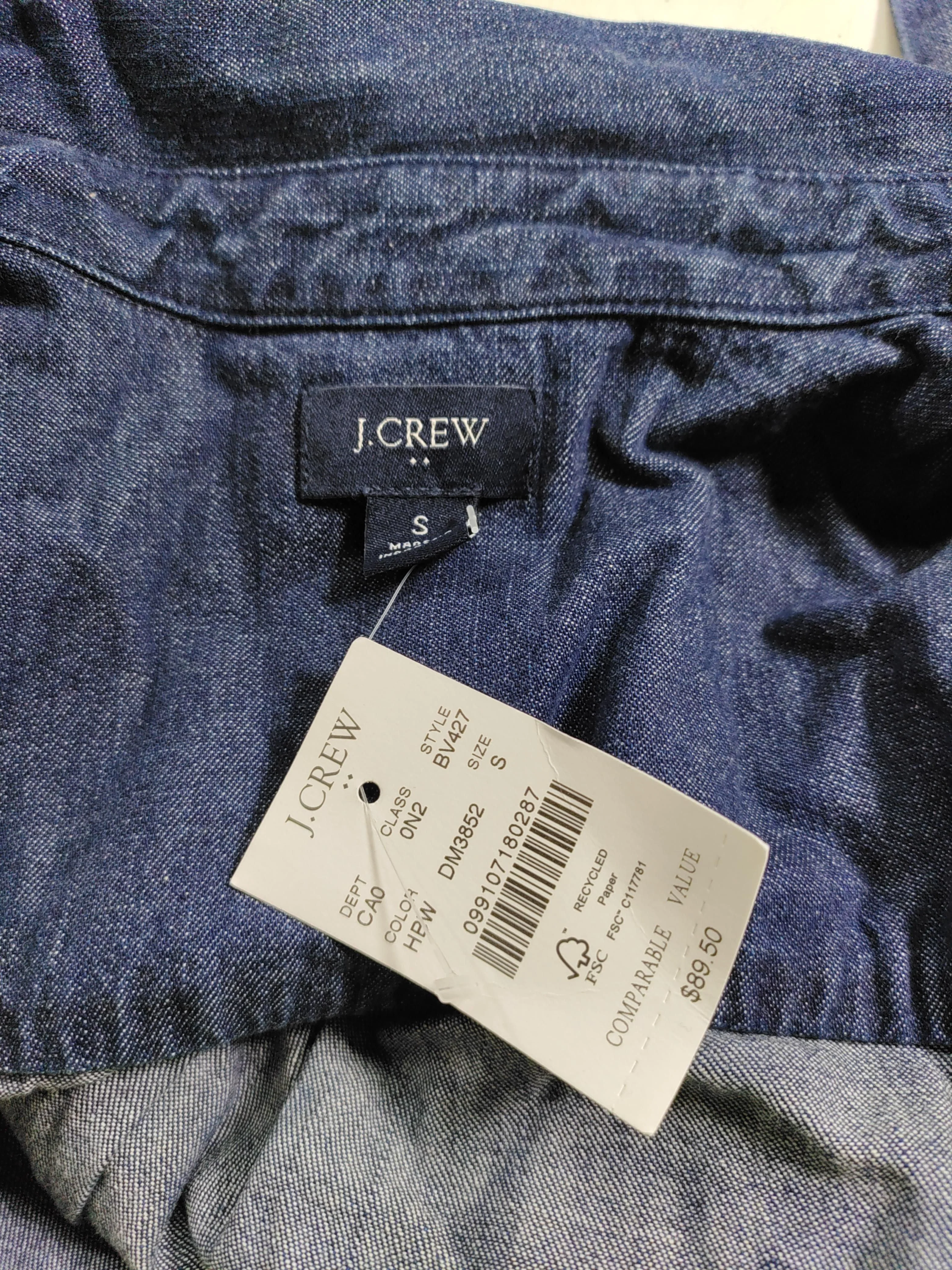 J. Crew Women's Shirt S Blue 100% Cotton Basic New with tags - Image 5