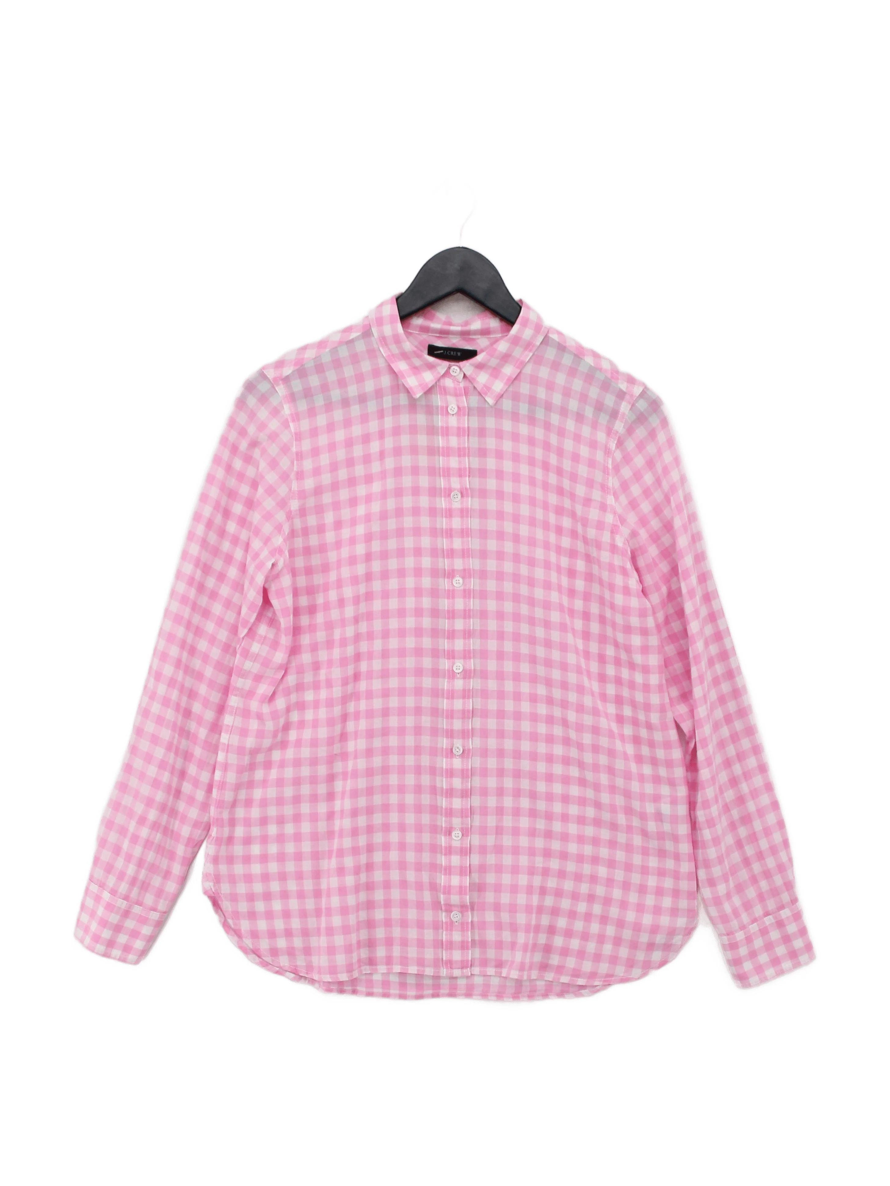 J. Crew Women's Shirt UK 10 Pink 100% Cotton Basic