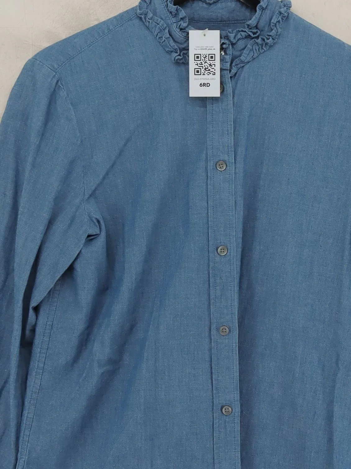 J. Crew Women's Shirt UK 2 Blue 100% Cotton Long Sleeve Collared Basic - Image 3
