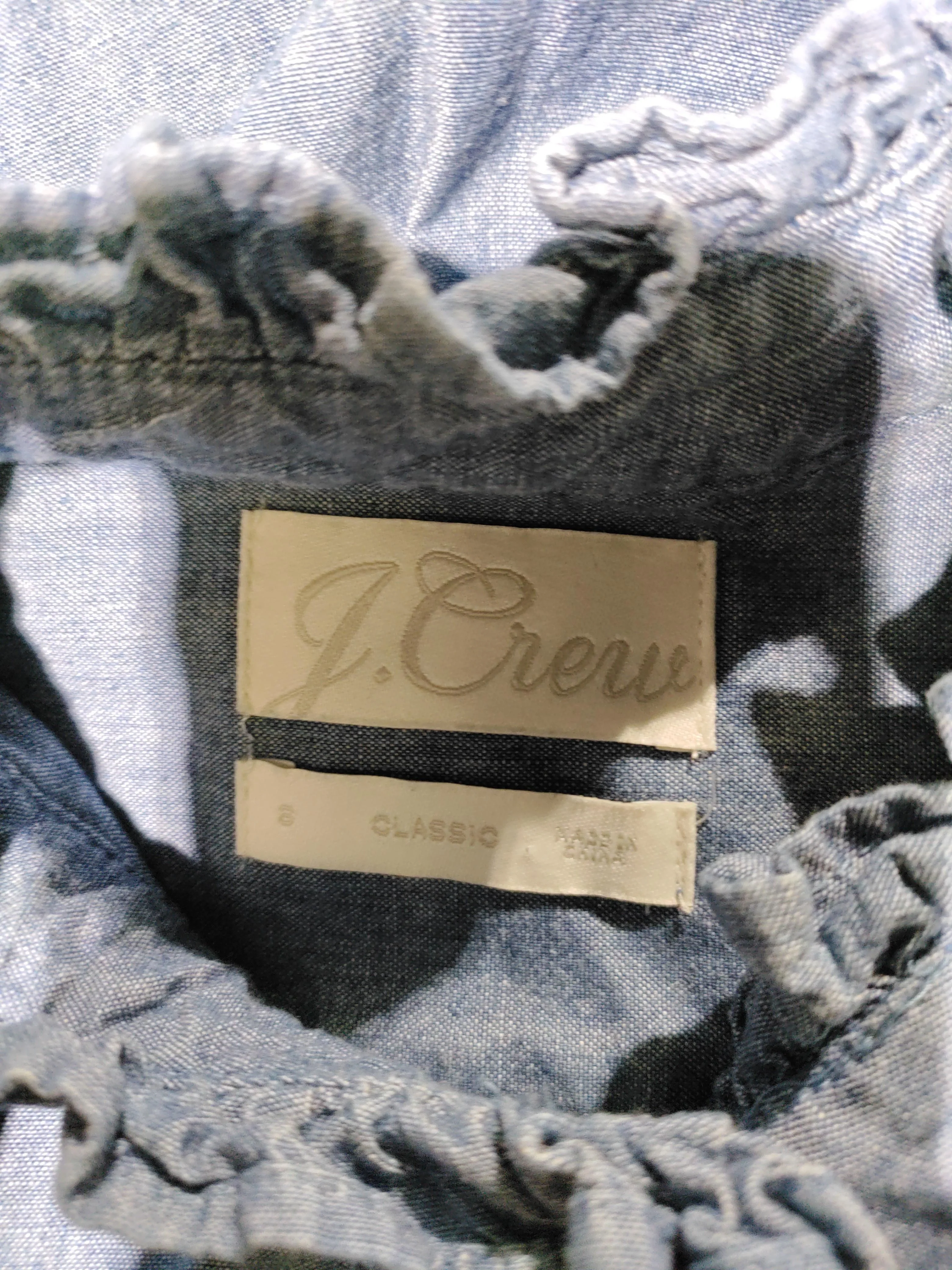 J. Crew Women's Shirt UK 2 Blue 100% Cotton Long Sleeve Collared Basic - Image 5