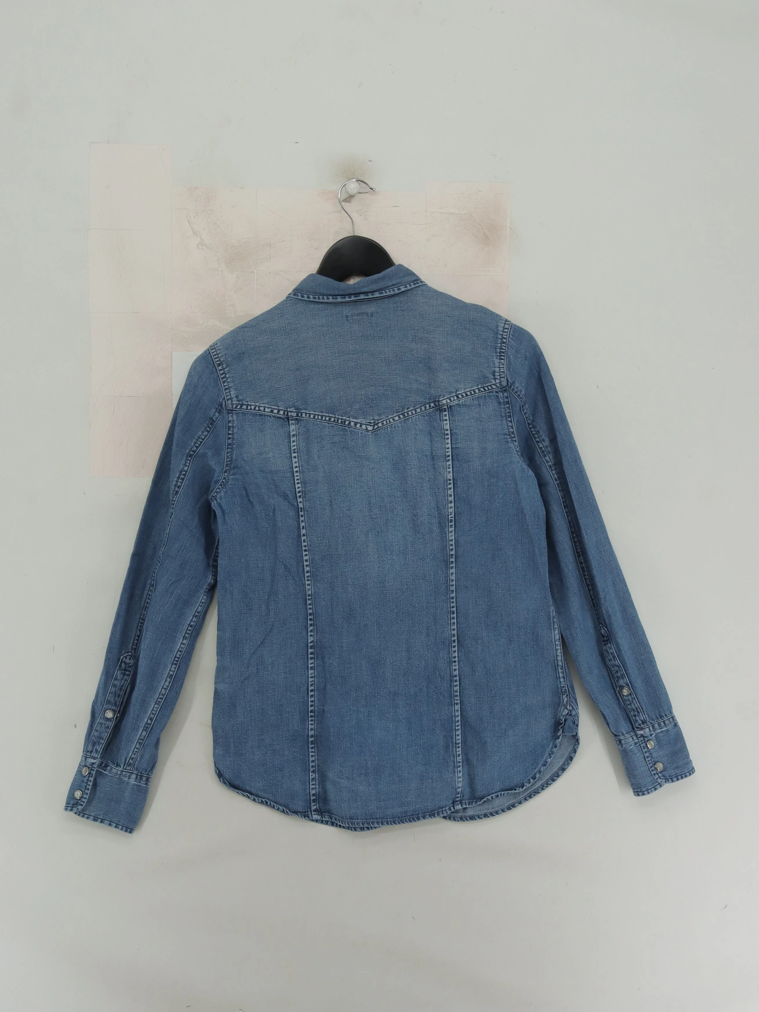 J. Crew Women's Shirt UK 4 Blue 100% Cotton Long Sleeve Collared Basic - Image 2