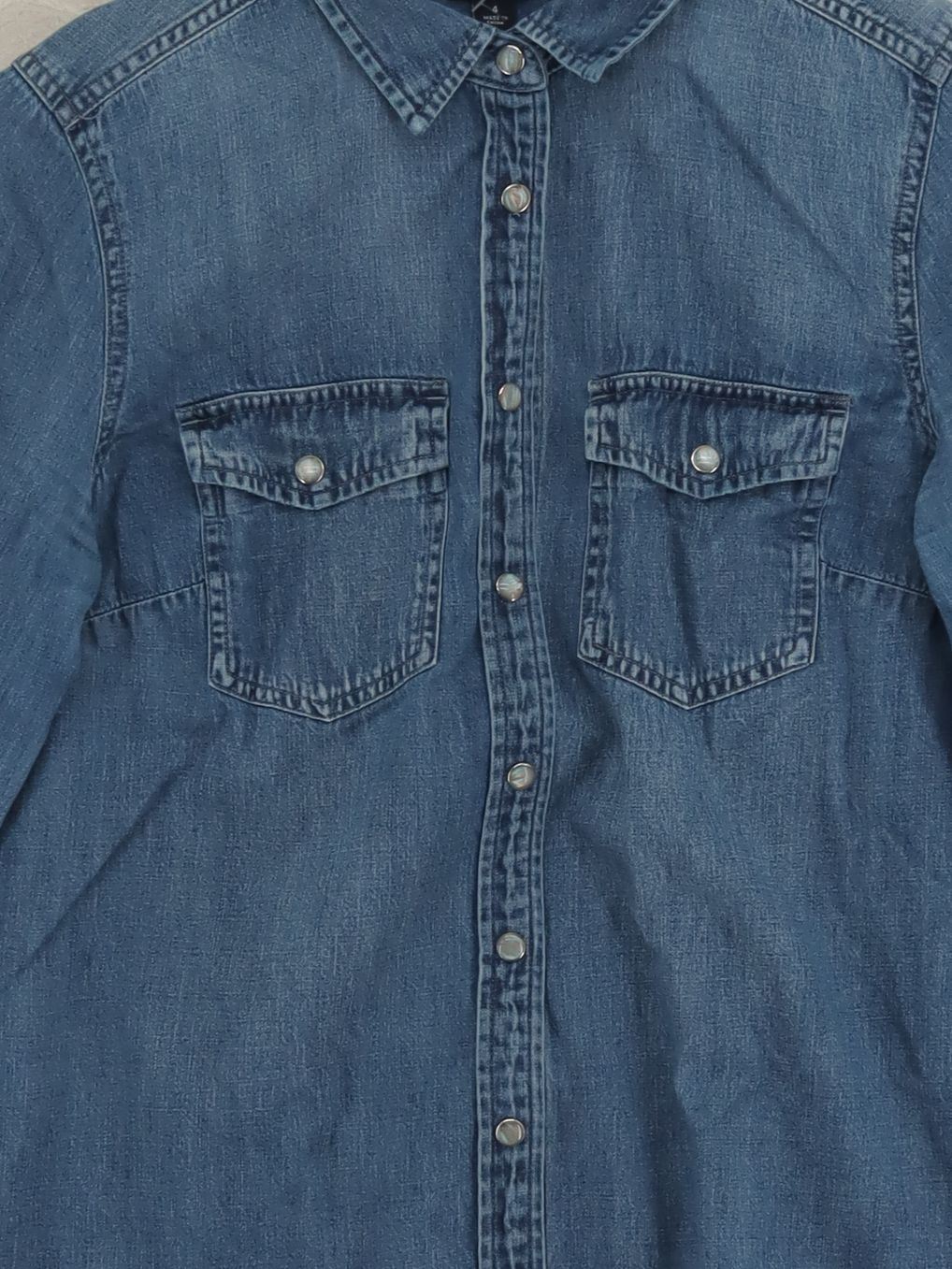 J. Crew Women's Shirt UK 4 Blue 100% Cotton Long Sleeve Collared Basic - Image 3