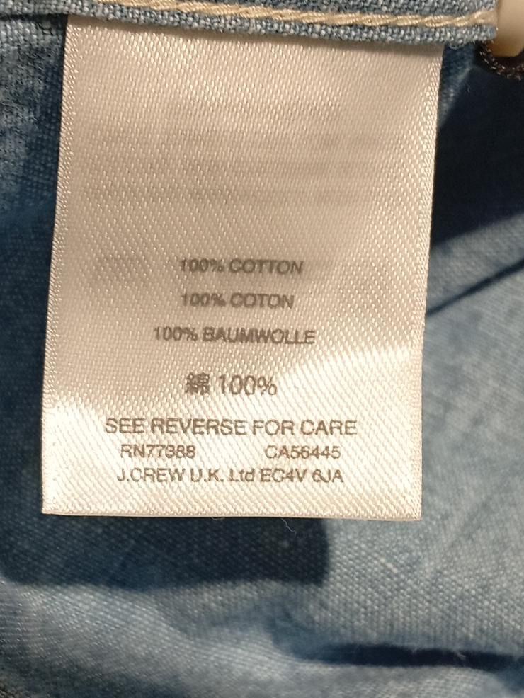 J. Crew Women's Shirt UK 8 Blue Graphic 100% Cotton Long Sleeve Collared Basic - Image 6
