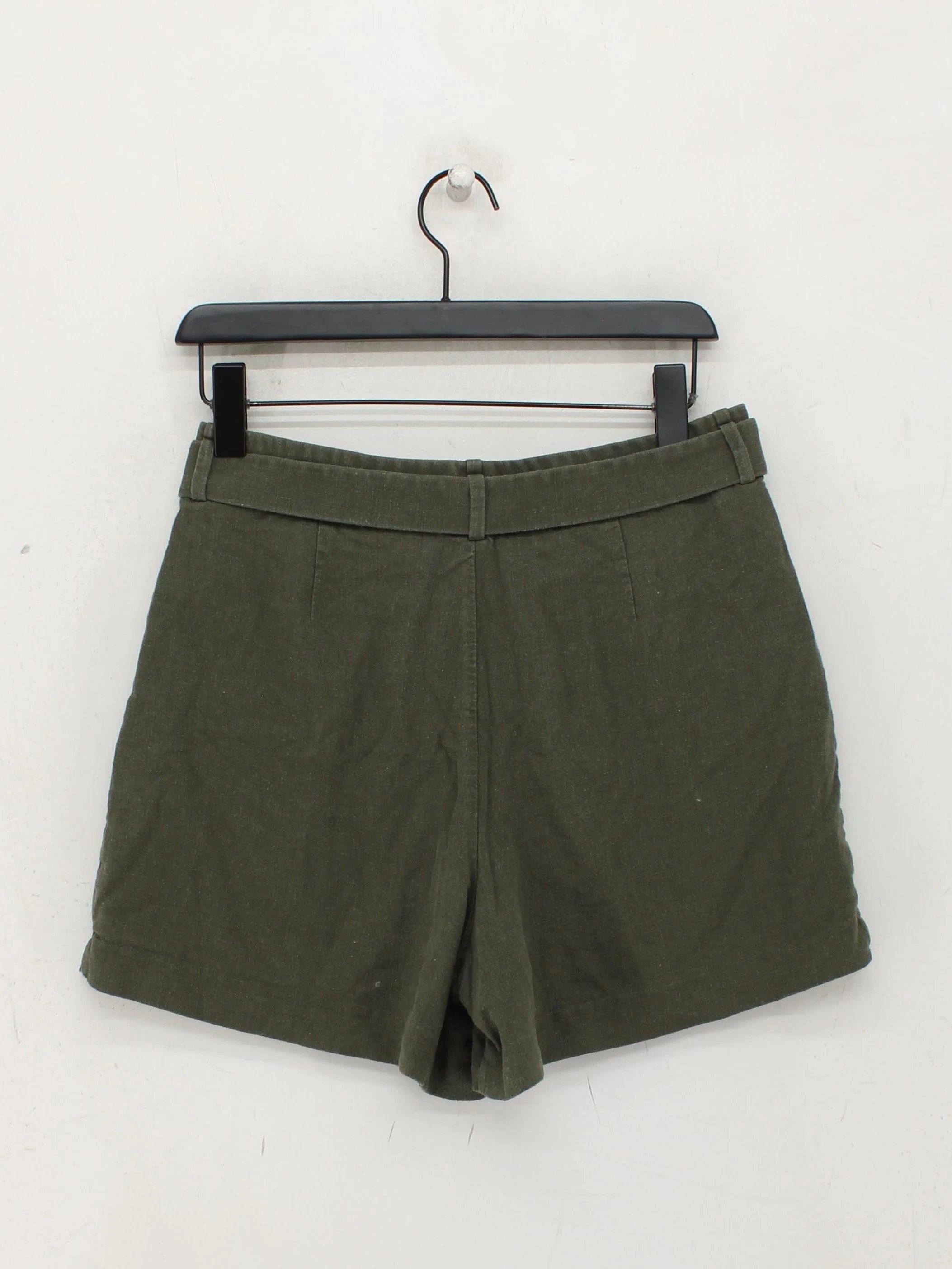 J. Crew Women's Shorts UK 10 Green Linen with Polyester Paperbag - Image 2