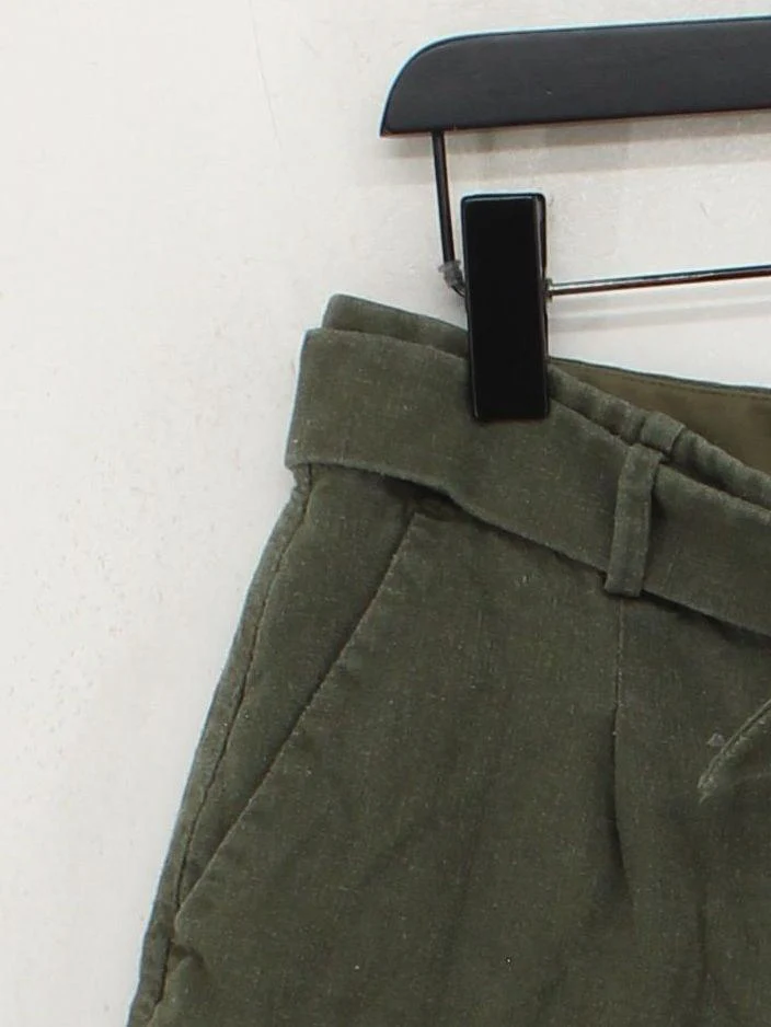 J. Crew Women's Shorts UK 10 Green Linen with Polyester Paperbag - Image 4