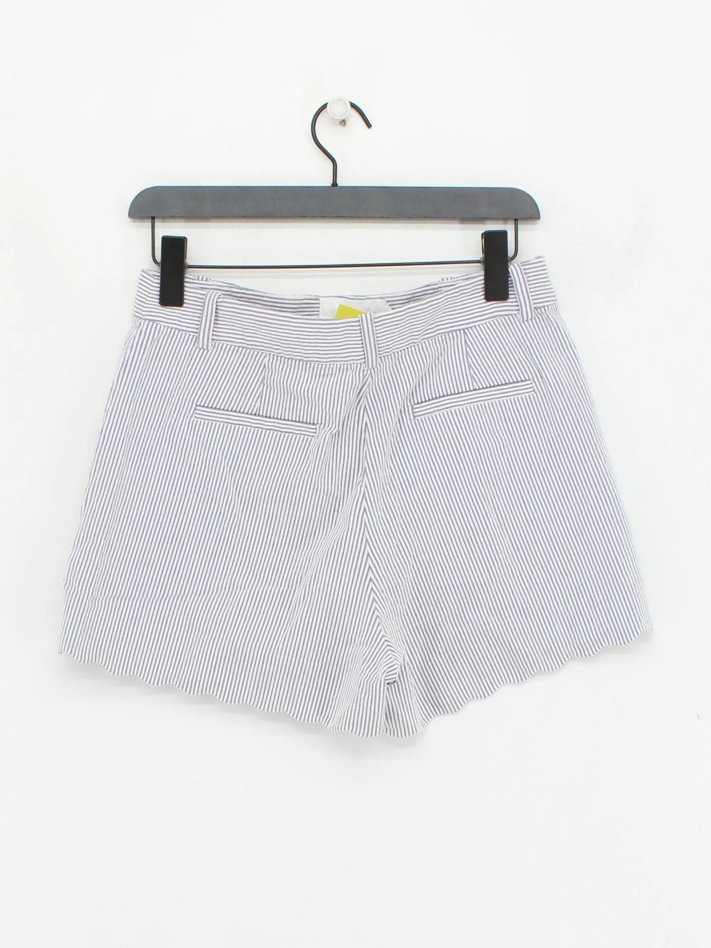 J. Crew Women's Shorts UK 10 White Striped Cotton with Nylon, Elastane Mom - Image 2