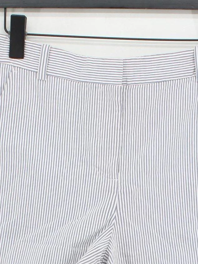 J. Crew Women's Shorts UK 10 White Striped Cotton with Nylon, Elastane Mom - Image 3