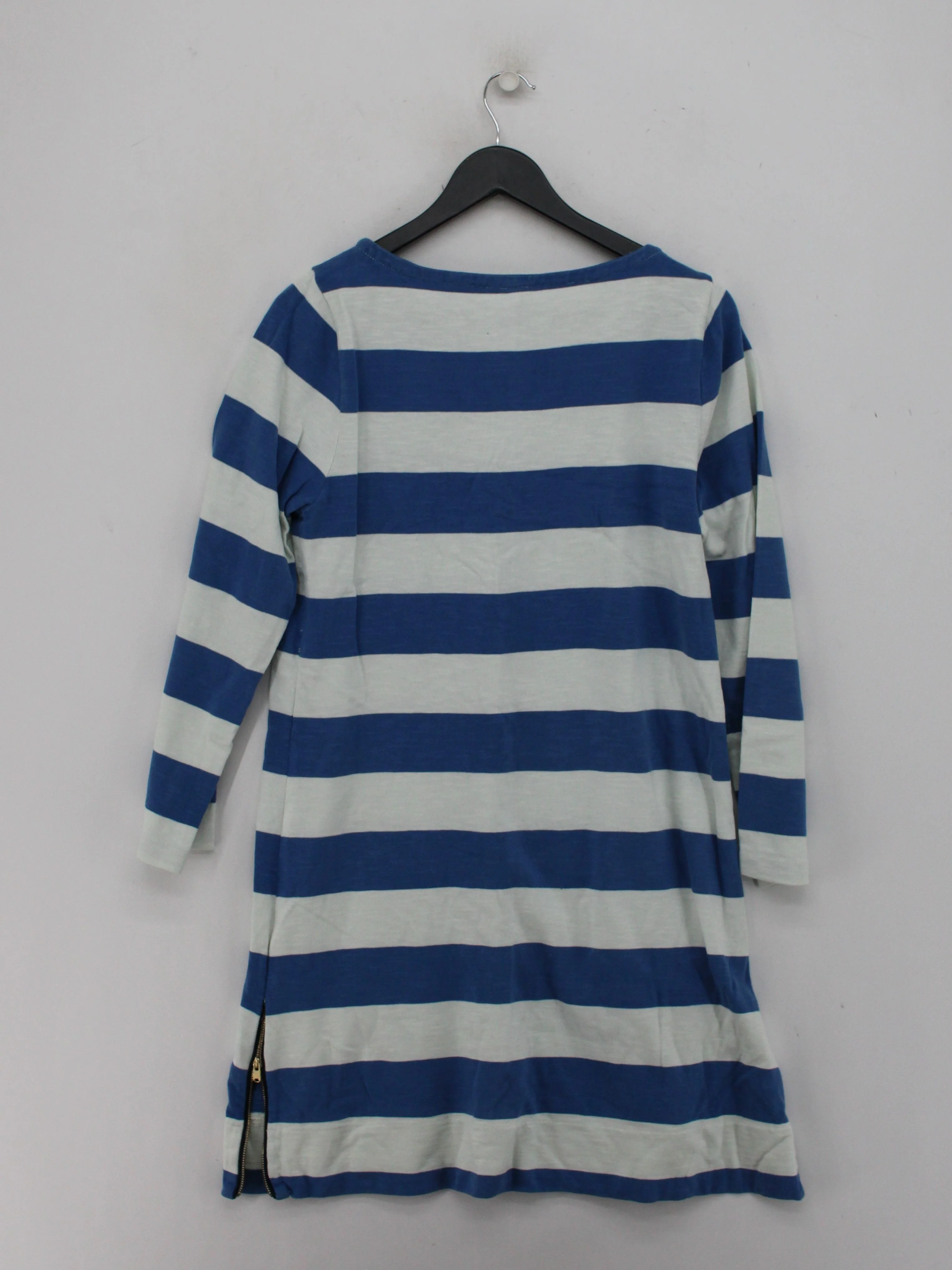J. Crew Women's T-Shirt M Blue Striped 100% Cotton Short Sleeve Round Neck Basic - Image 2