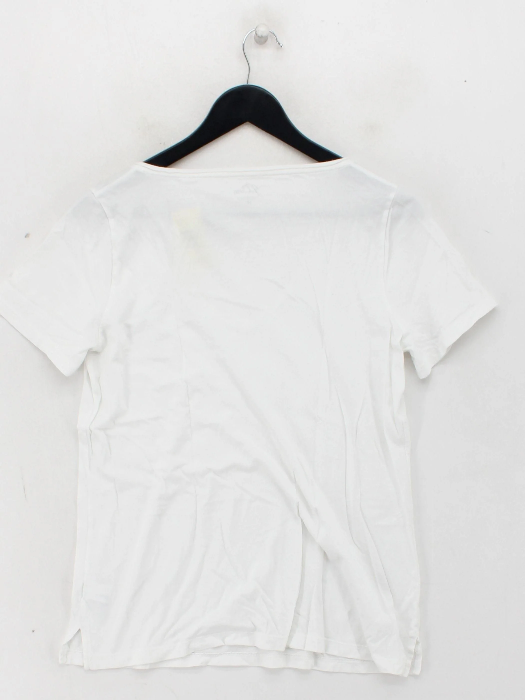 J. Crew Women's T-Shirt M White 100% Cotton Short Sleeve V-Neck Basic - Image 2