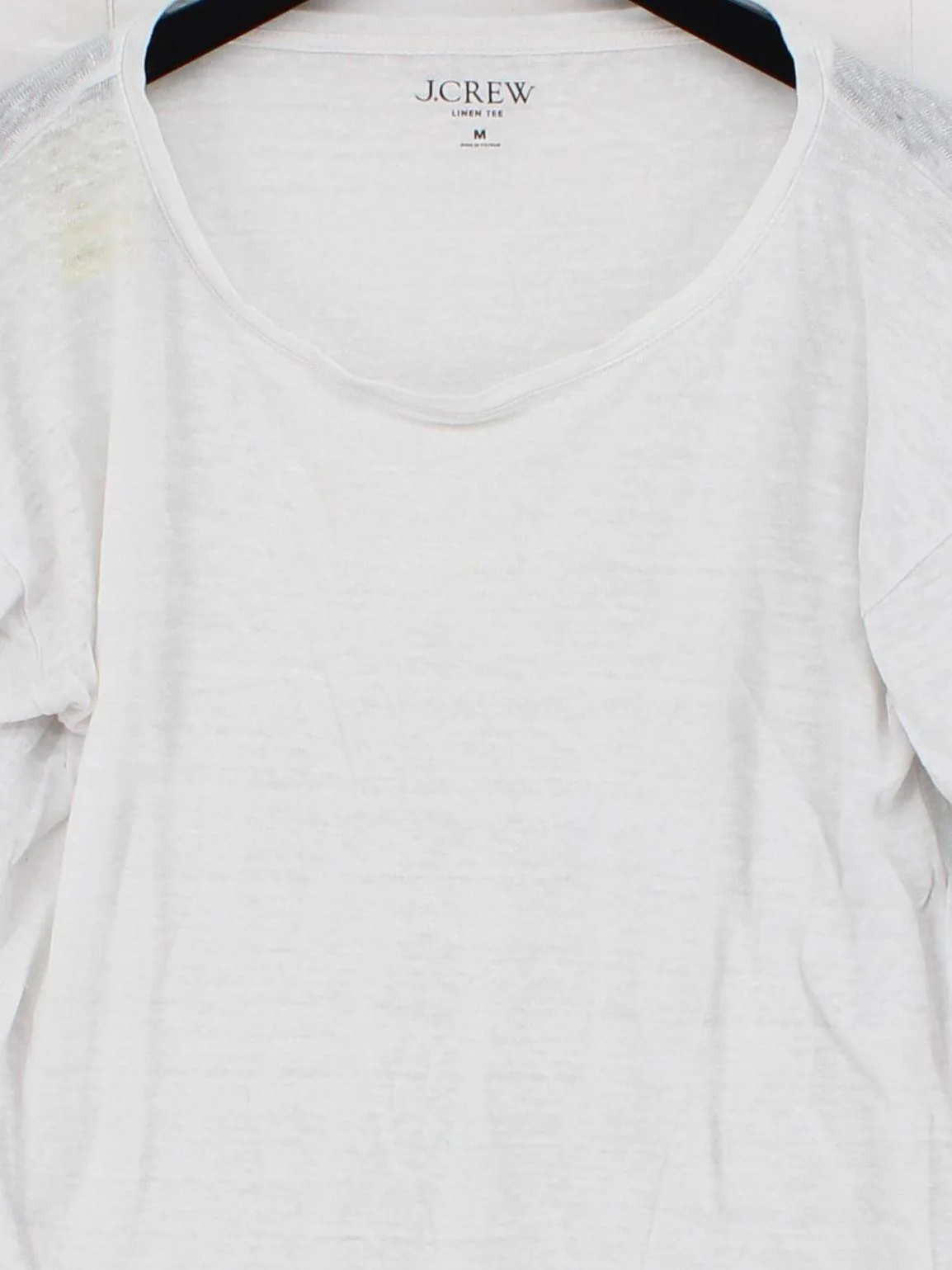 J. Crew Women's T-Shirt M White 100% Linen Short Sleeve Round Neck Basic - Image 3