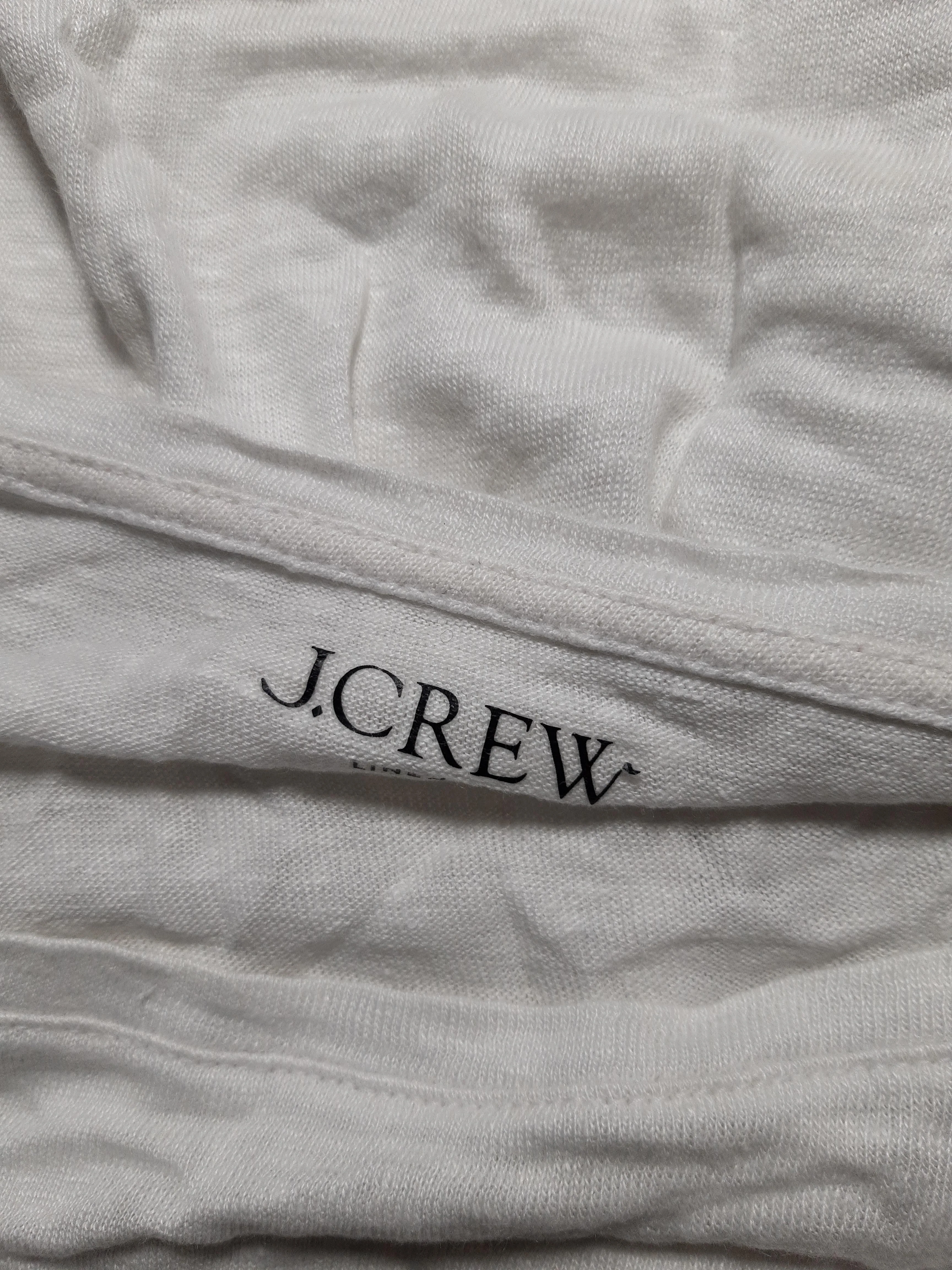 J. Crew Women's T-Shirt M White 100% Linen Short Sleeve Round Neck Basic - Image 5
