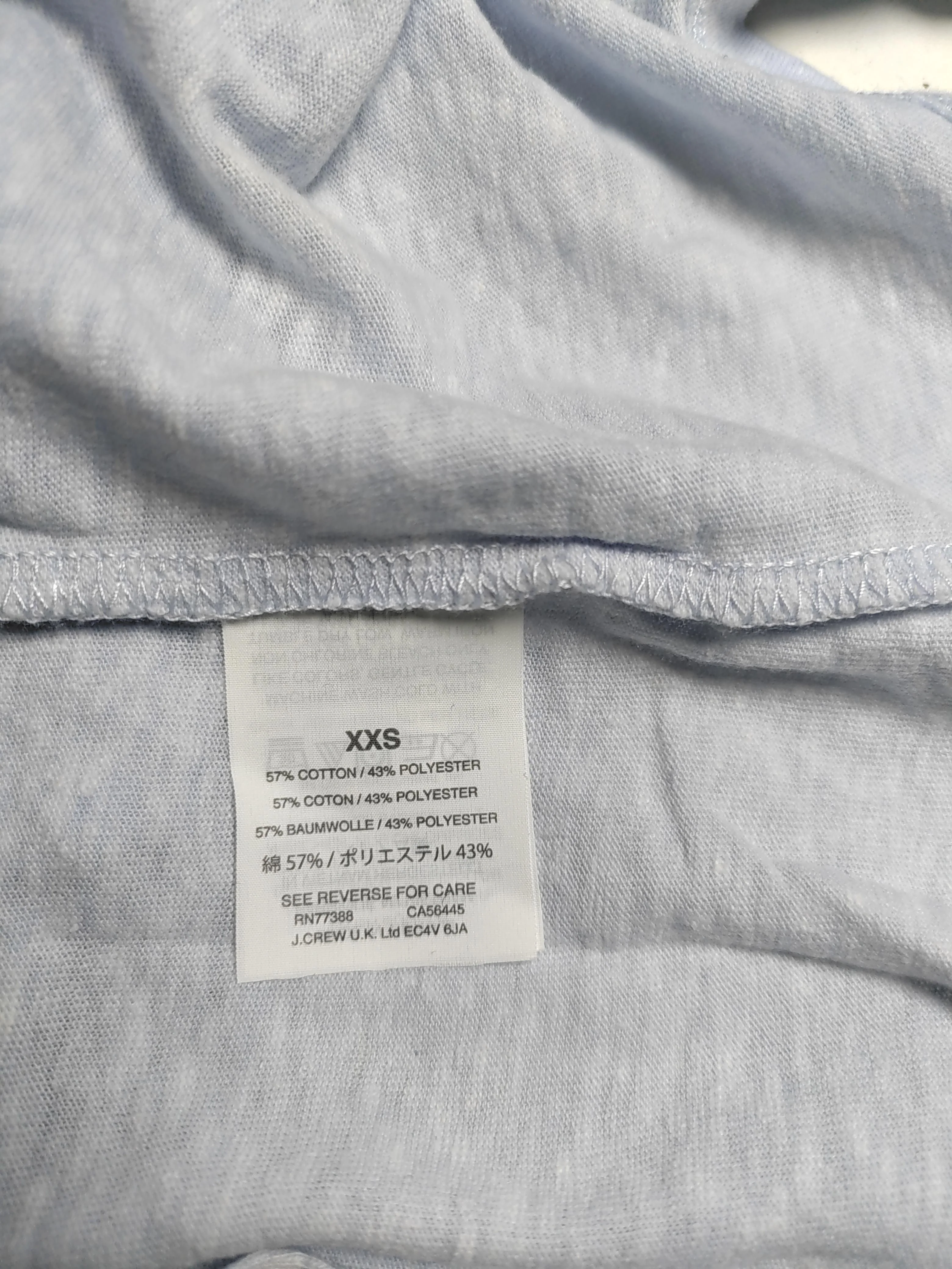 J. Crew Women's T-Shirt XXS Blue Cotton with Polyester Basic - Image 6