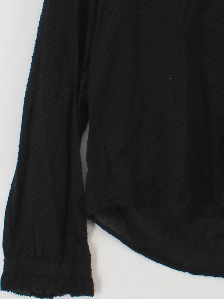 J. Crew Women's Top L Black 100% Cotton Long Sleeve V-Neck Basic - Image 4
