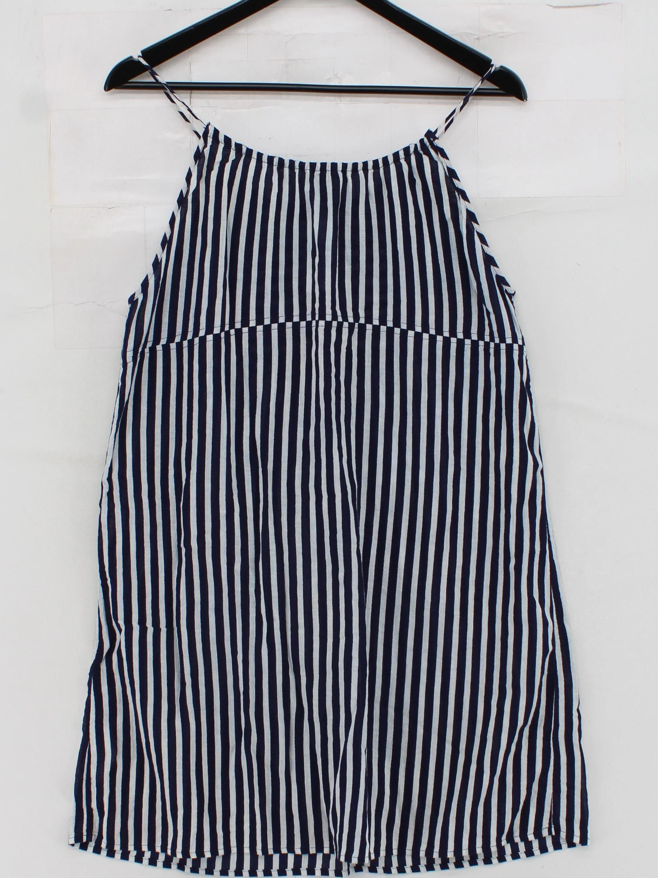 J. Crew Women's Top L Blue Striped 100% Cotton Sleeveless Round Neck Basic - Image 2
