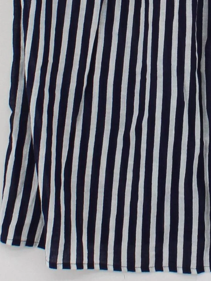 J. Crew Women's Top L Blue Striped 100% Cotton Sleeveless Round Neck Basic - Image 4