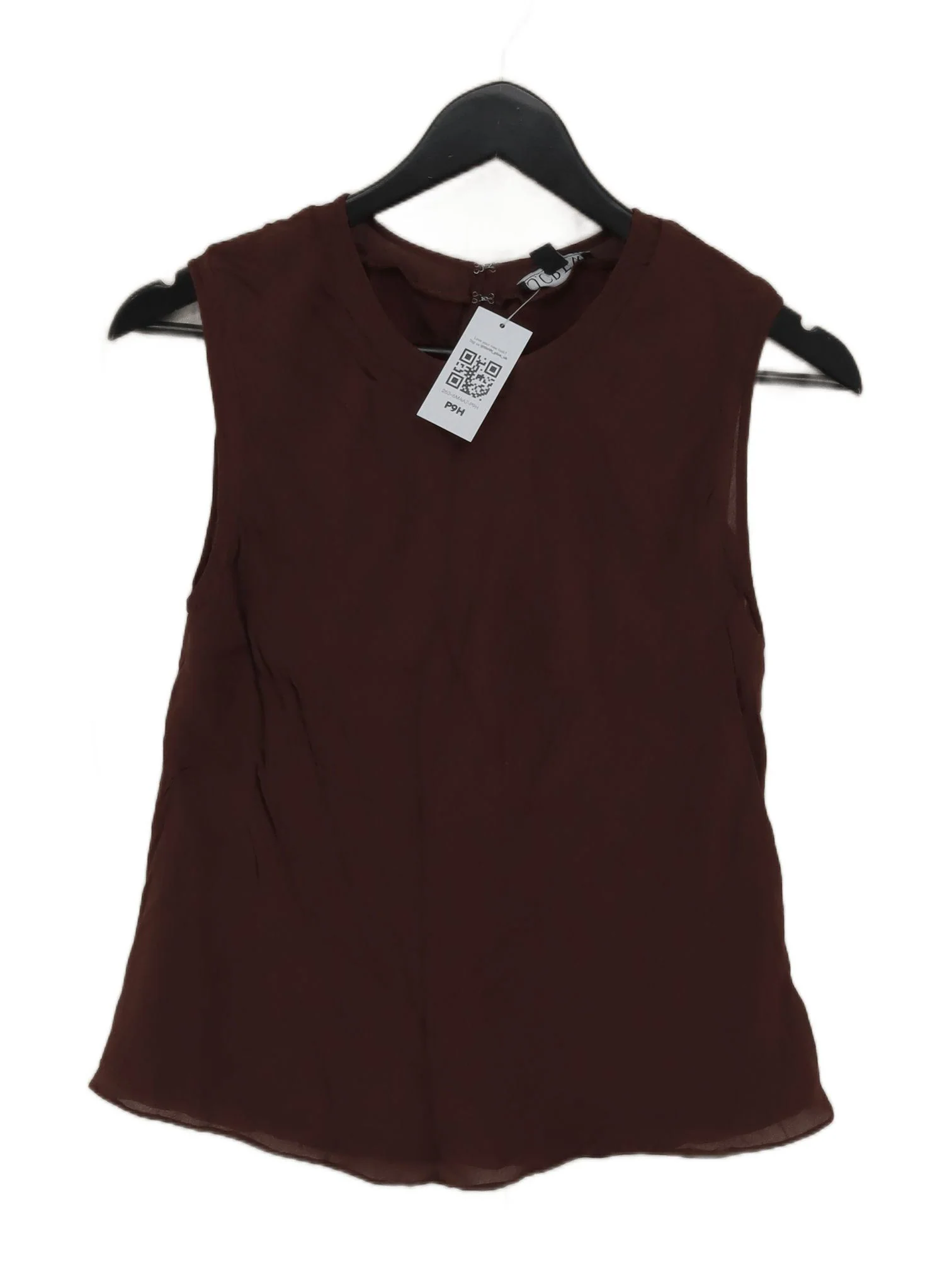 J. Crew Women's Top M Brown Viscose with Viscose Sleeveless Round Neck Basic