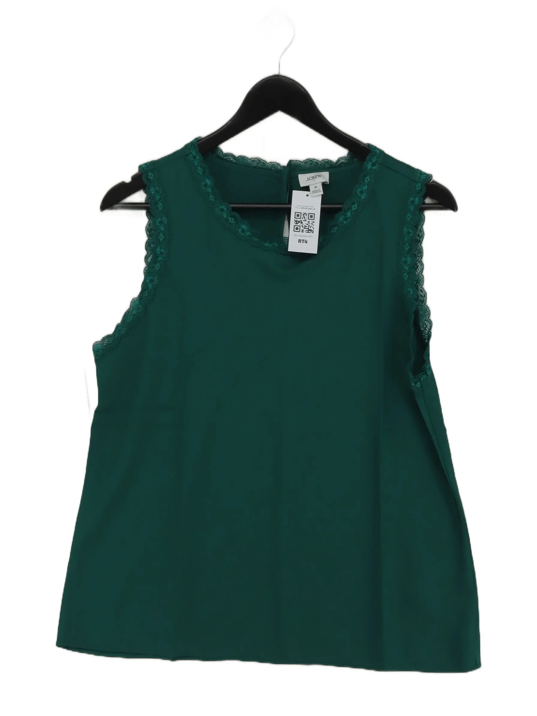 J. Crew Women's Top M Green 100% Polyester Sleeveless Round Neck Basic