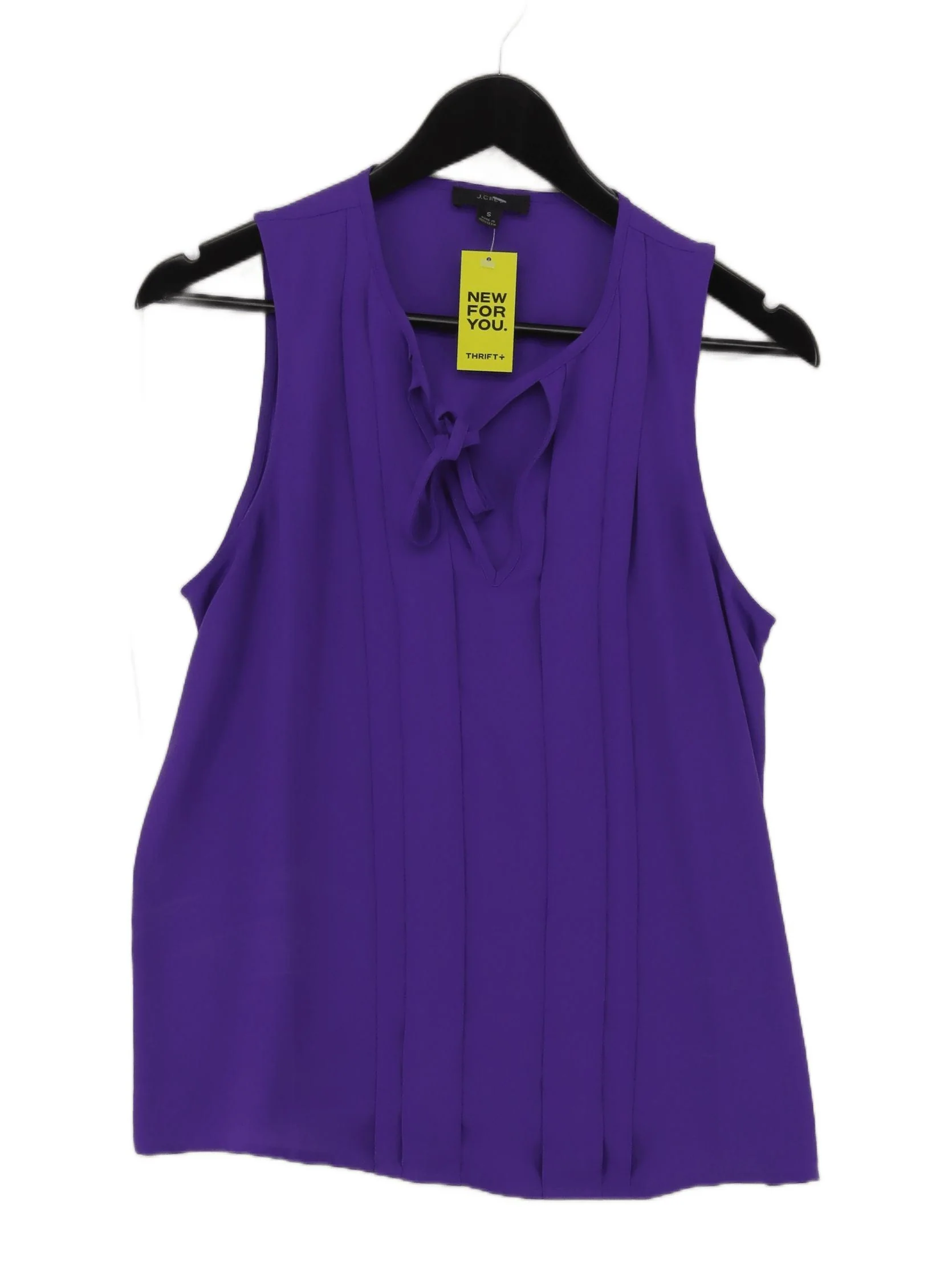 J. Crew Women's Top S Purple 100% Polyester Sleeveless V-Neck Basic