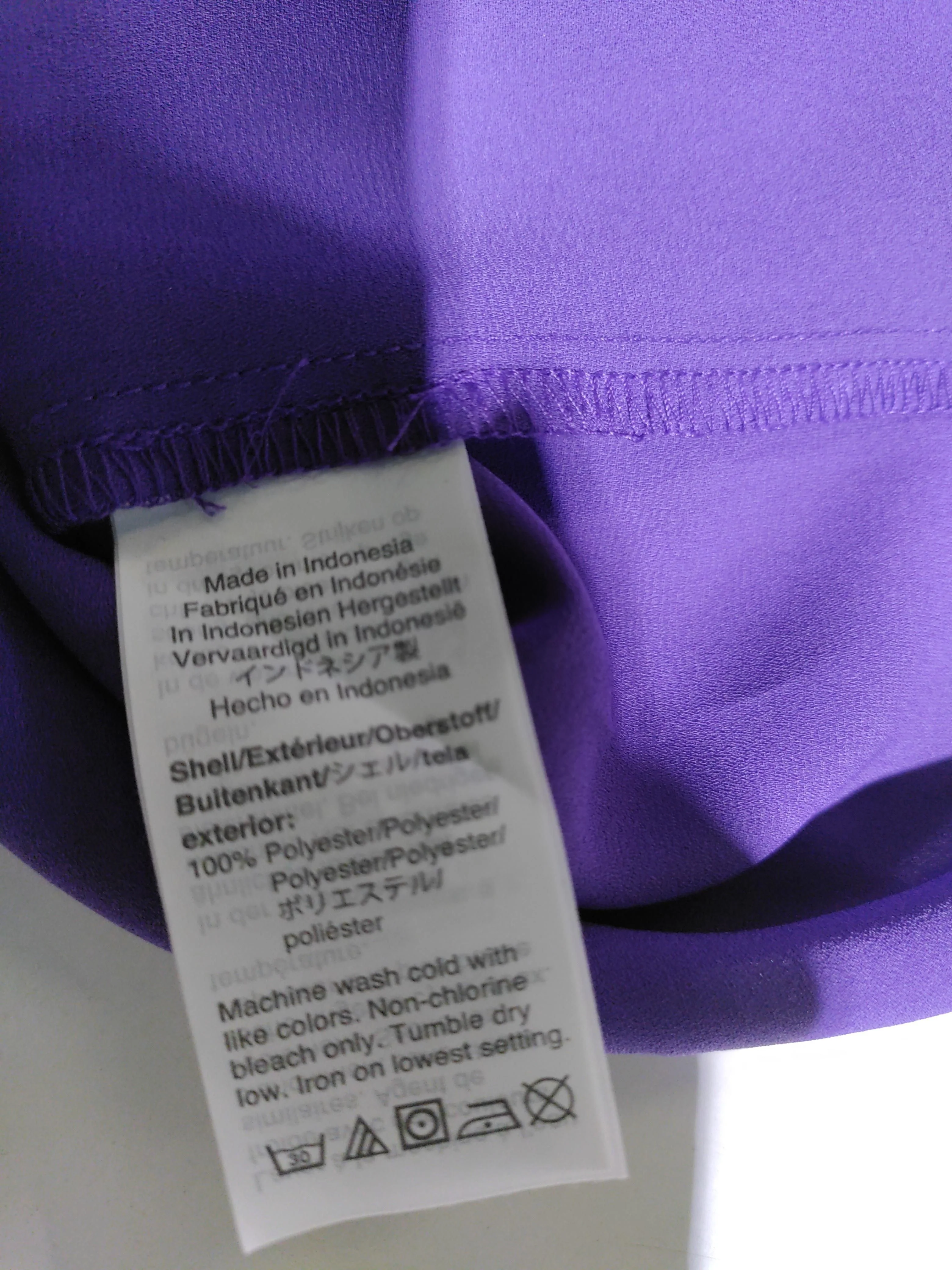 J. Crew Women's Top S Purple 100% Polyester Sleeveless V-Neck Basic - Image 7