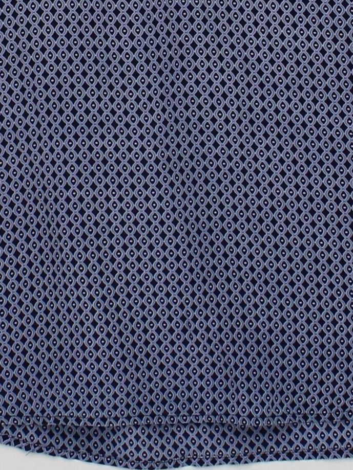 J. Crew Women's Top UK 10 Blue Geometric 100% Silk Short Sleeve V-Neck Basic - Image 4