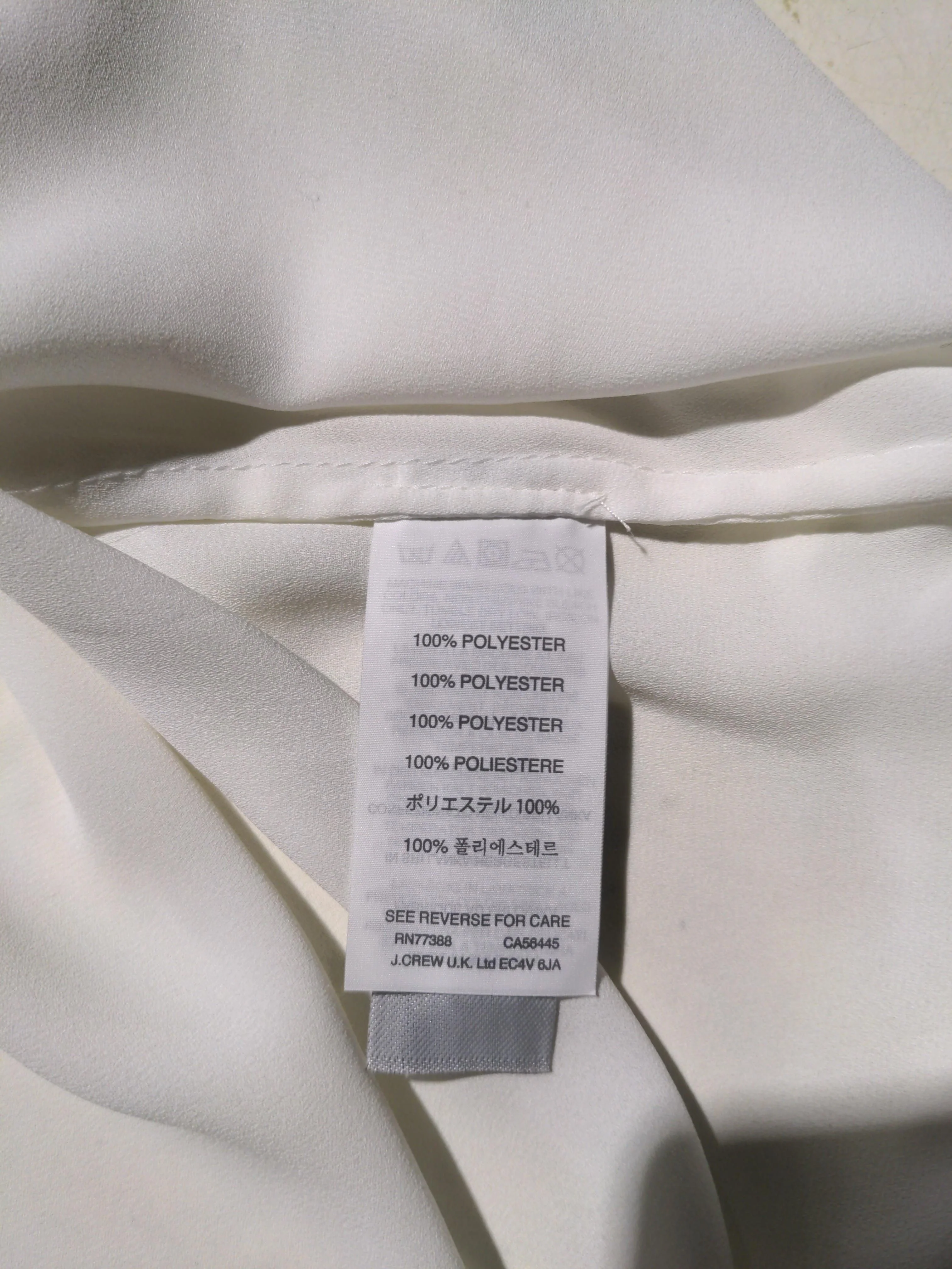 J. Crew Women's Top UK 10 White 100% Polyester Sleeveless Round Neck Basic - Image 6