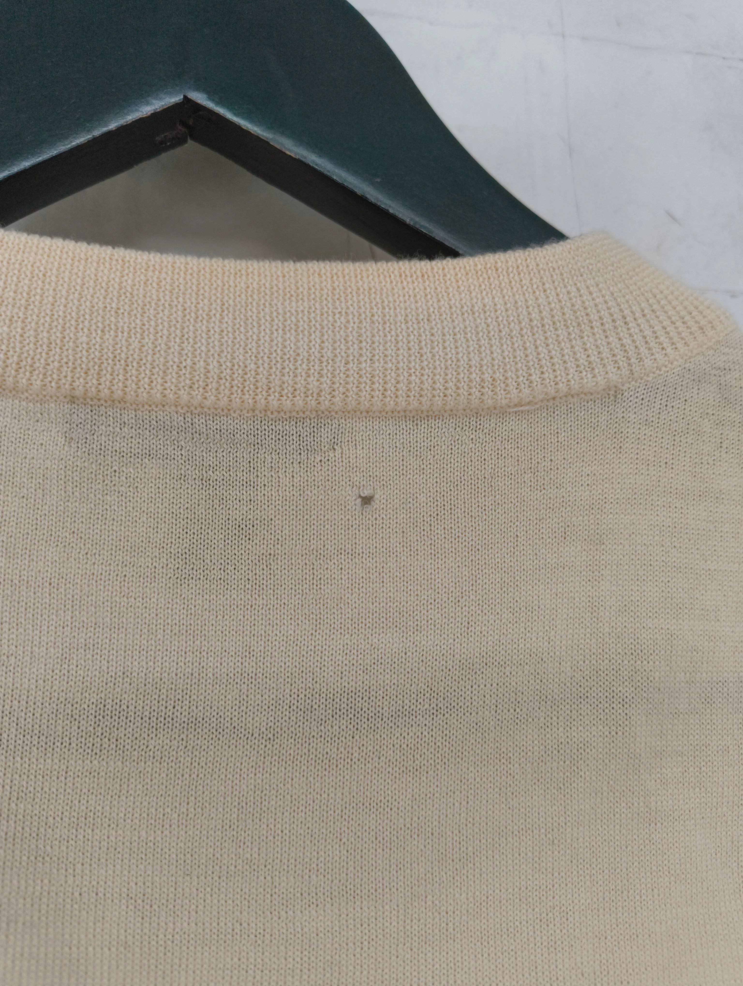 J. Crew Women's Top XS Cream Wool with Nylon Short Sleeve Round Neck Basic - Image 6
