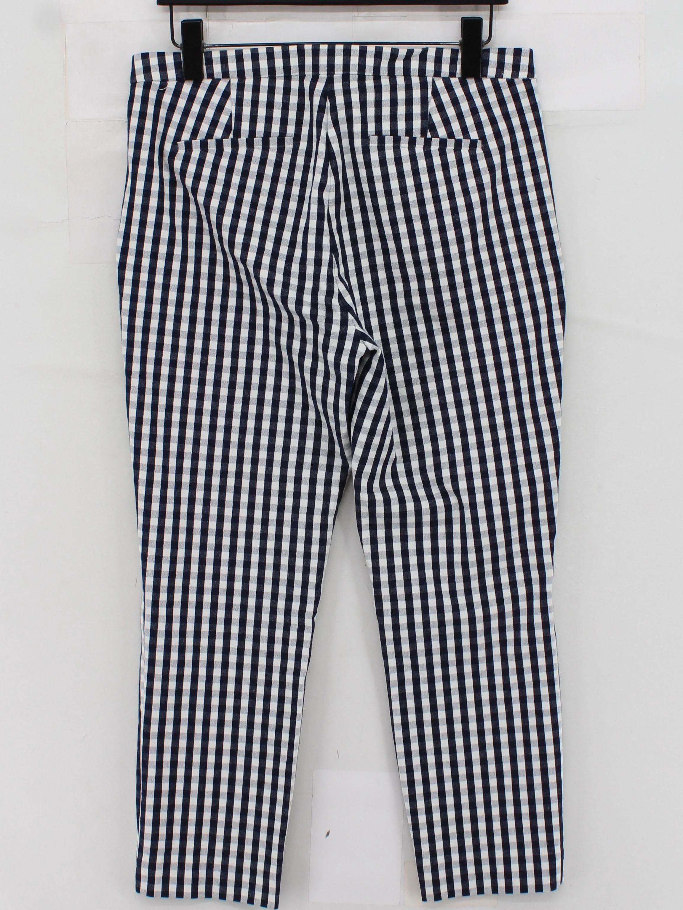J. Crew Women's Trousers M Blue Checkered 100% Other Tapered Chino - Image 2