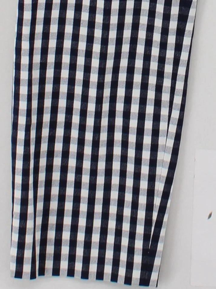 J. Crew Women's Trousers M Blue Checkered 100% Other Tapered Chino - Image 4