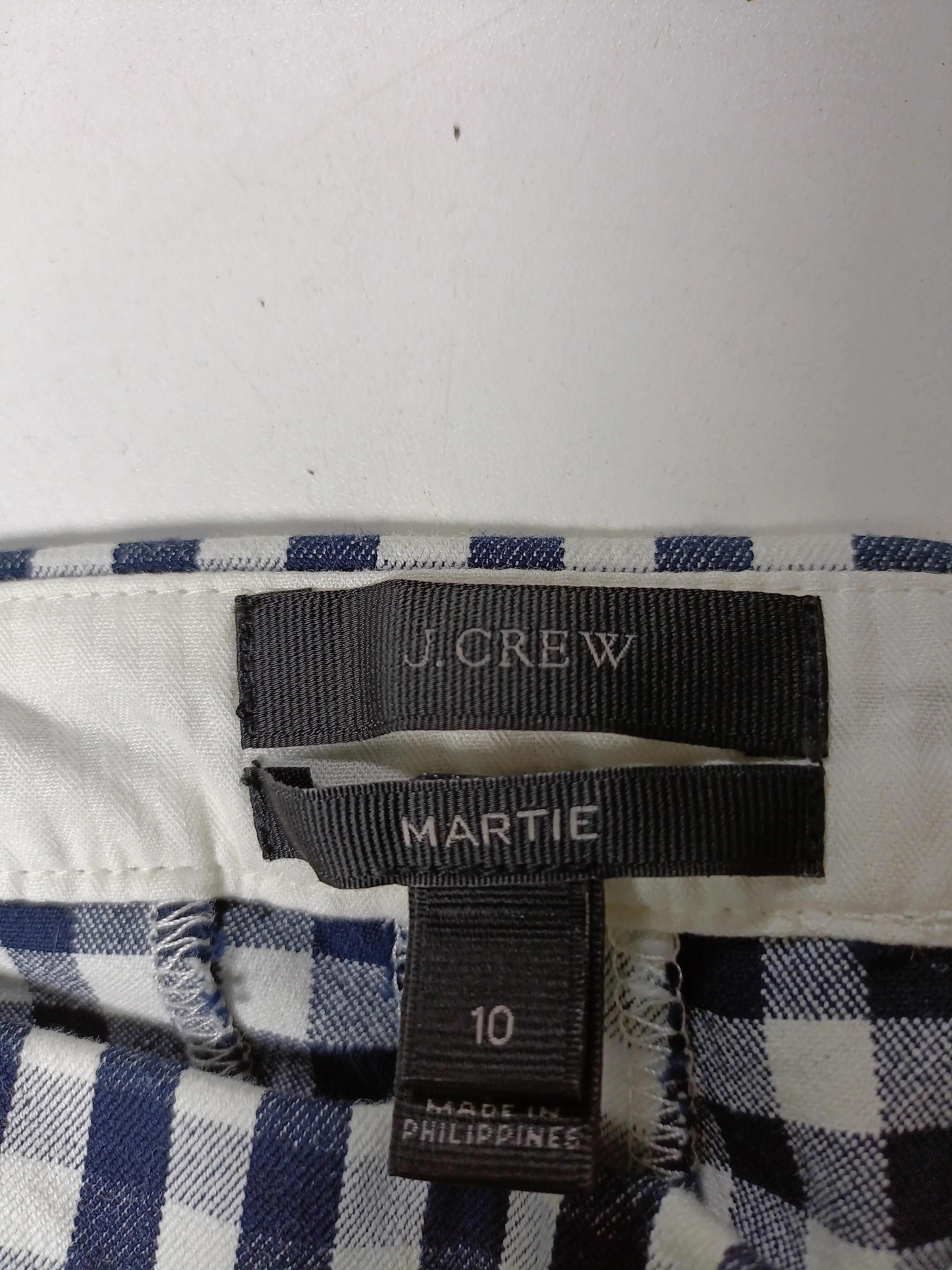 J. Crew Women's Trousers M Blue Checkered 100% Other Tapered Chino - Image 5