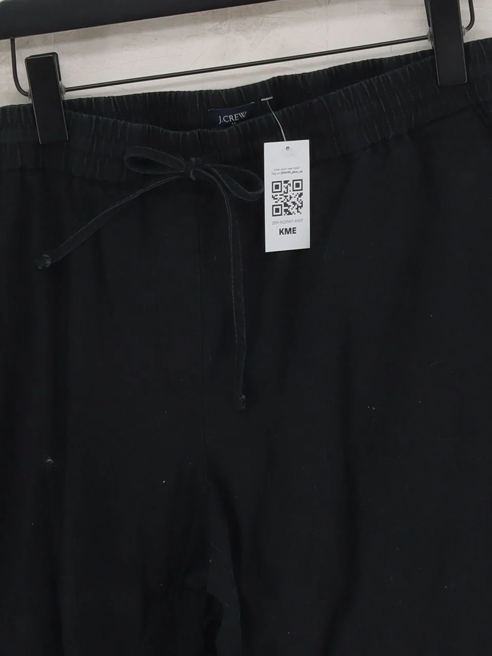 J. Crew Women's Trousers UK 18 Black Linen with Cotton Tapered Chino - Image 3