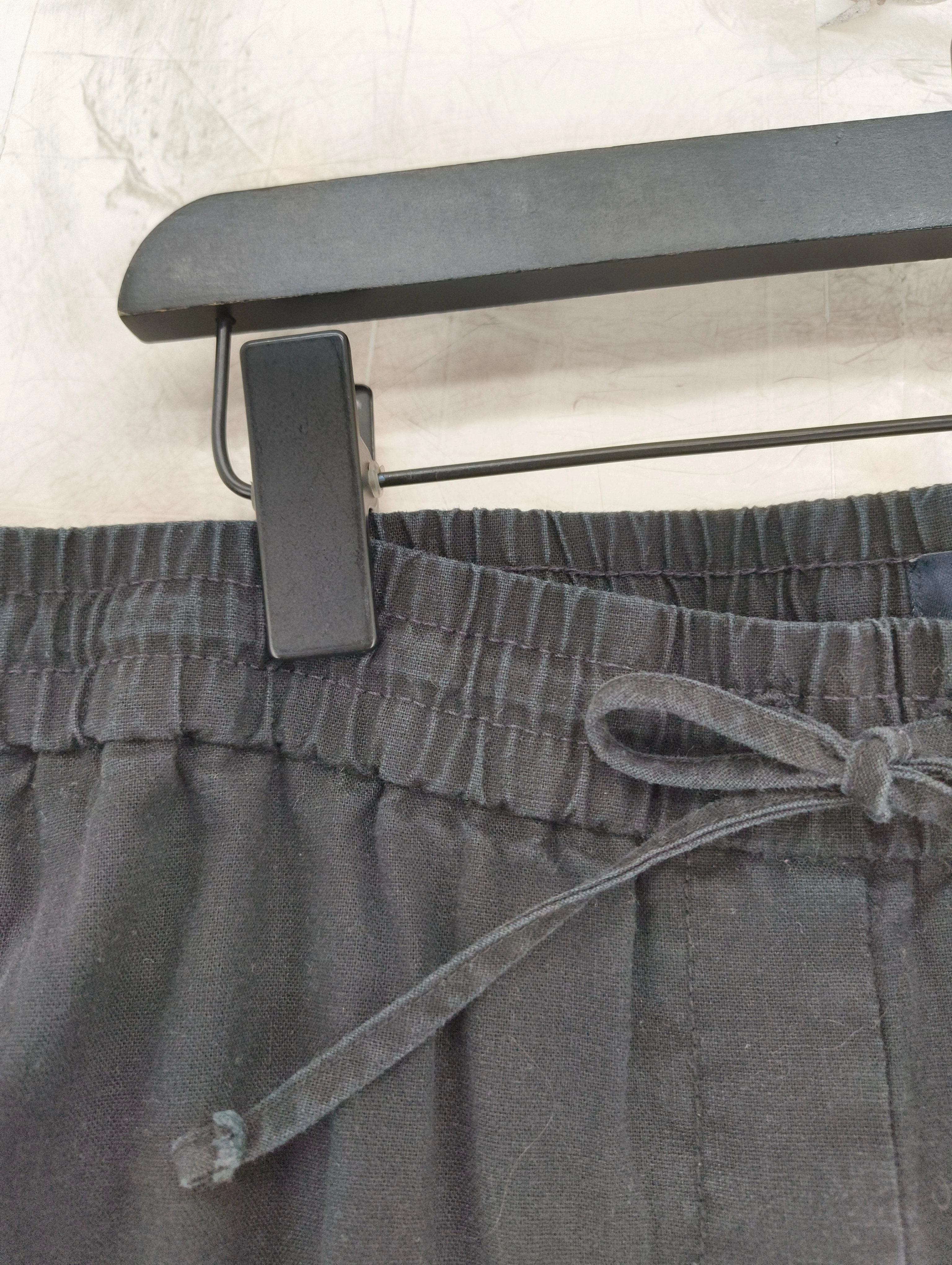J. Crew Women's Trousers UK 18 Black Linen with Cotton Tapered Chino - Image 5
