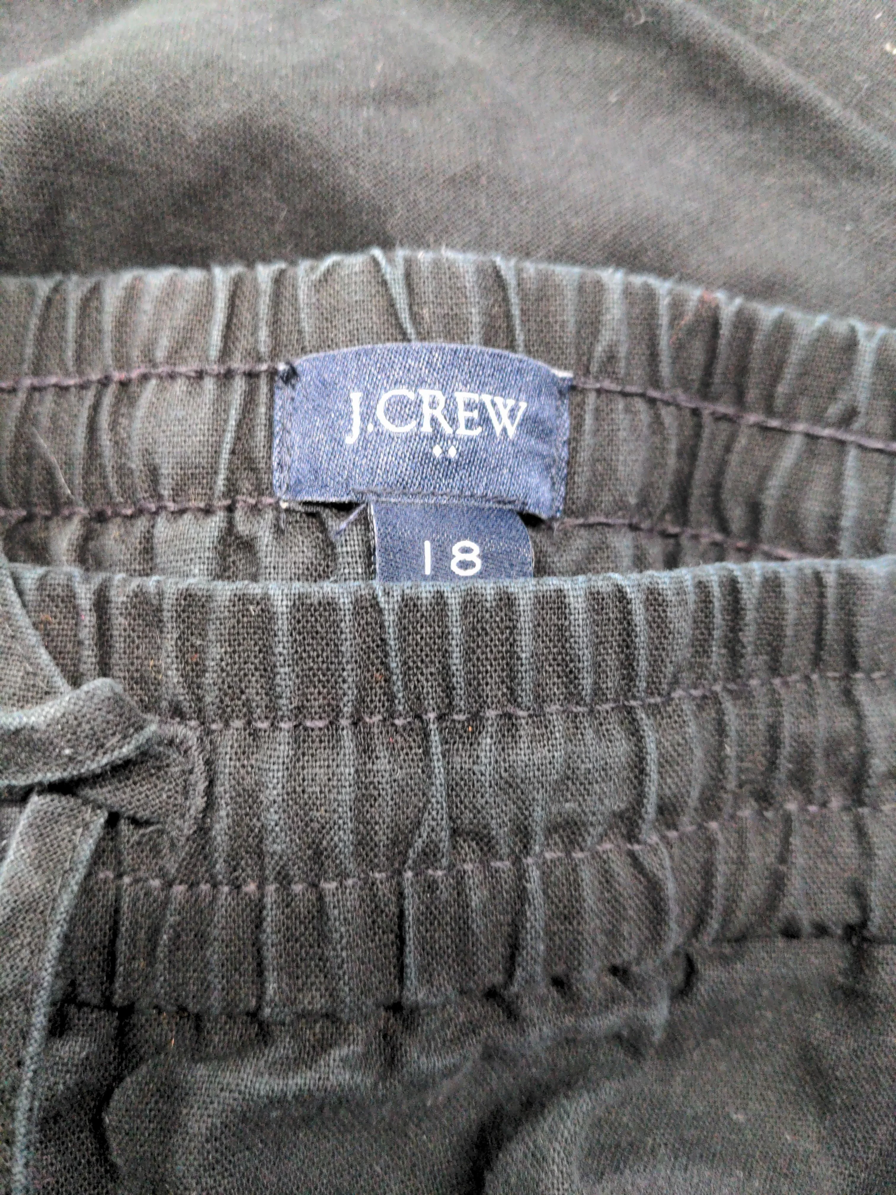 J. Crew Women's Trousers UK 18 Black Linen with Cotton Tapered Chino - Image 6