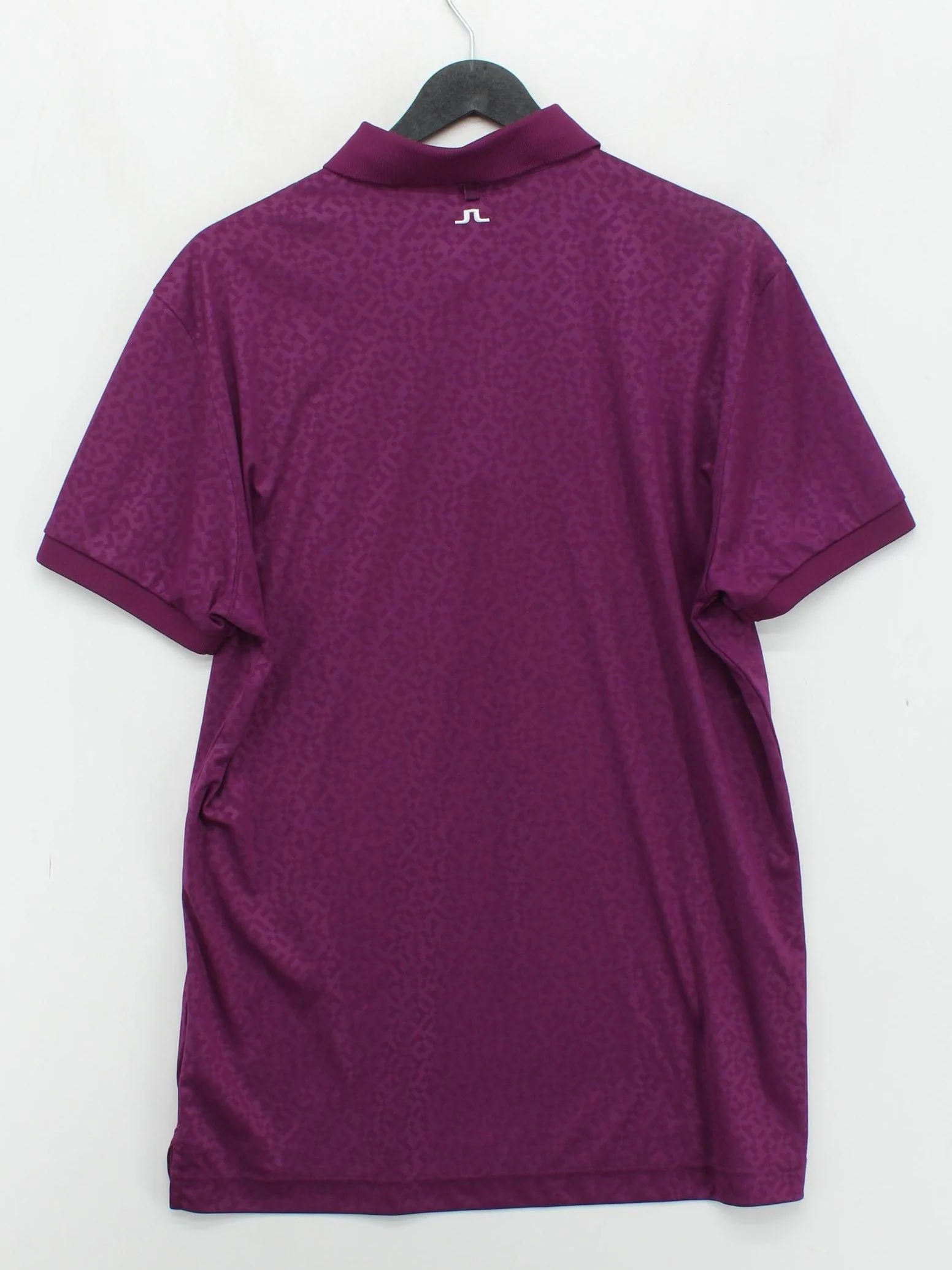 J.Lindeberg Men's Polo L Purple Geometric 100% Polyester Basic - Image 2