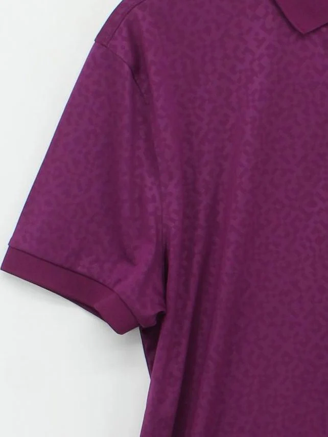J.Lindeberg Men's Polo L Purple Geometric 100% Polyester Basic - Image 4