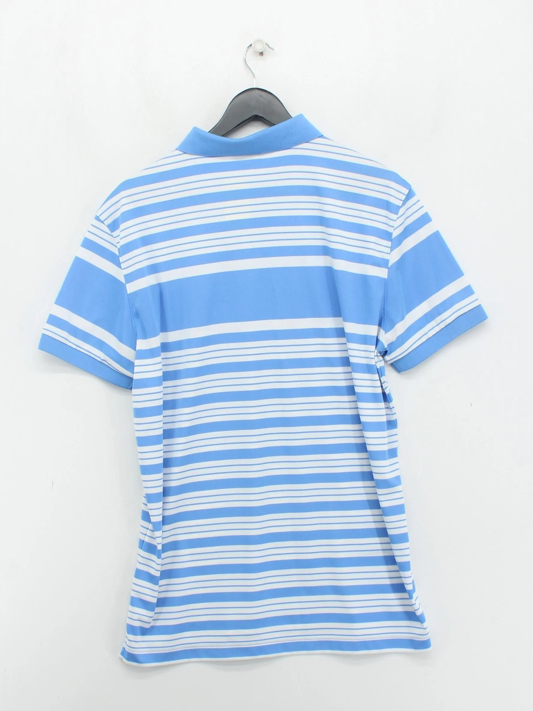 J.Lindeberg Men's Polo XL Blue Striped 100% Polyester Basic - Image 2