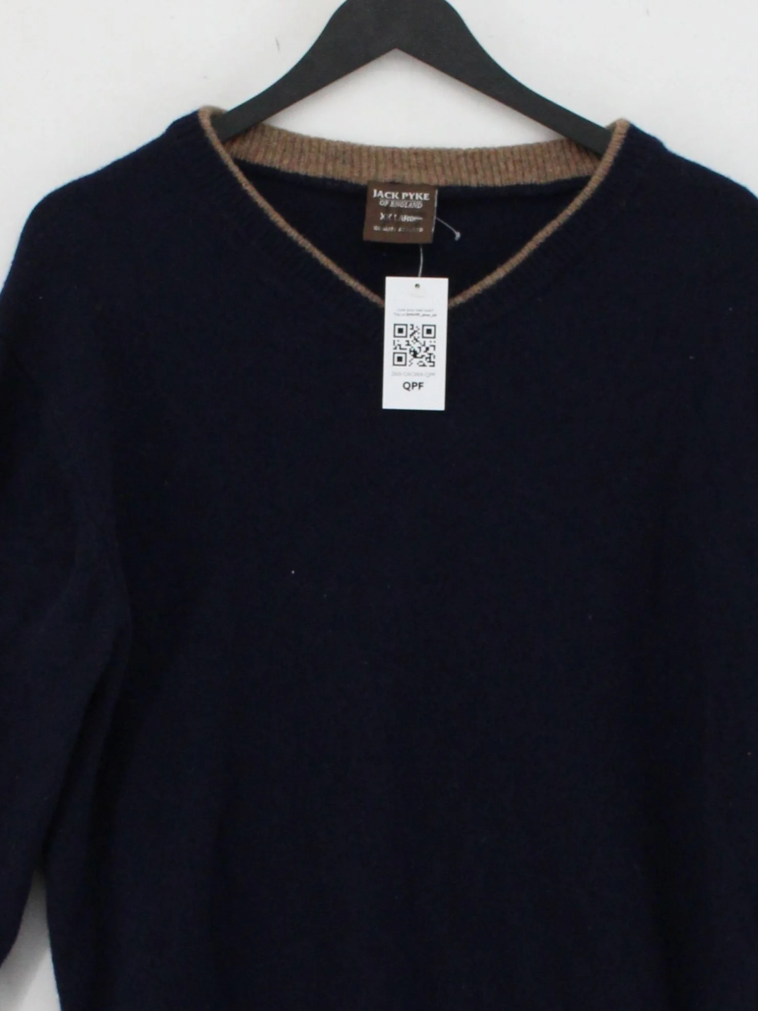 Jack Pyke Men's Jumper XXL Blue 100% Wool V-Neck Pullover - Image 3