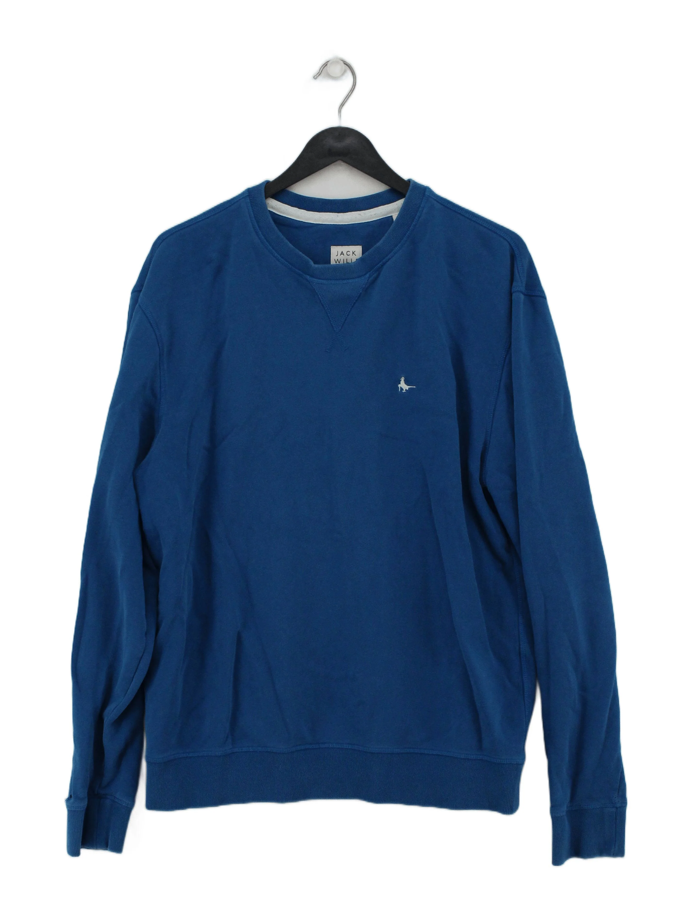 Jack Wills Men's Hoodie L Blue 100% Cotton Pullover