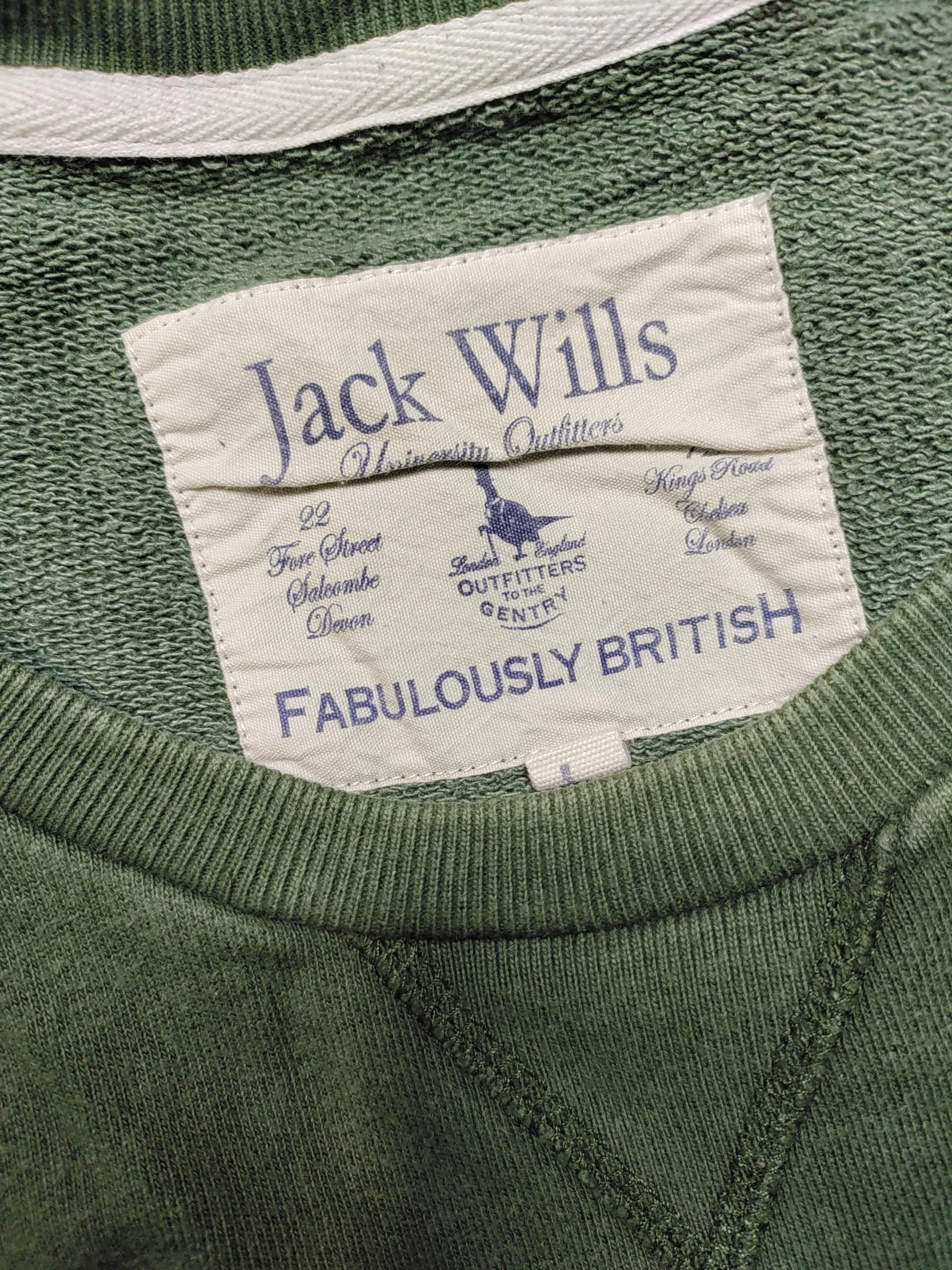 Jack Wills Men's Hoodie L Green 100% Cotton Pullover - Image 5