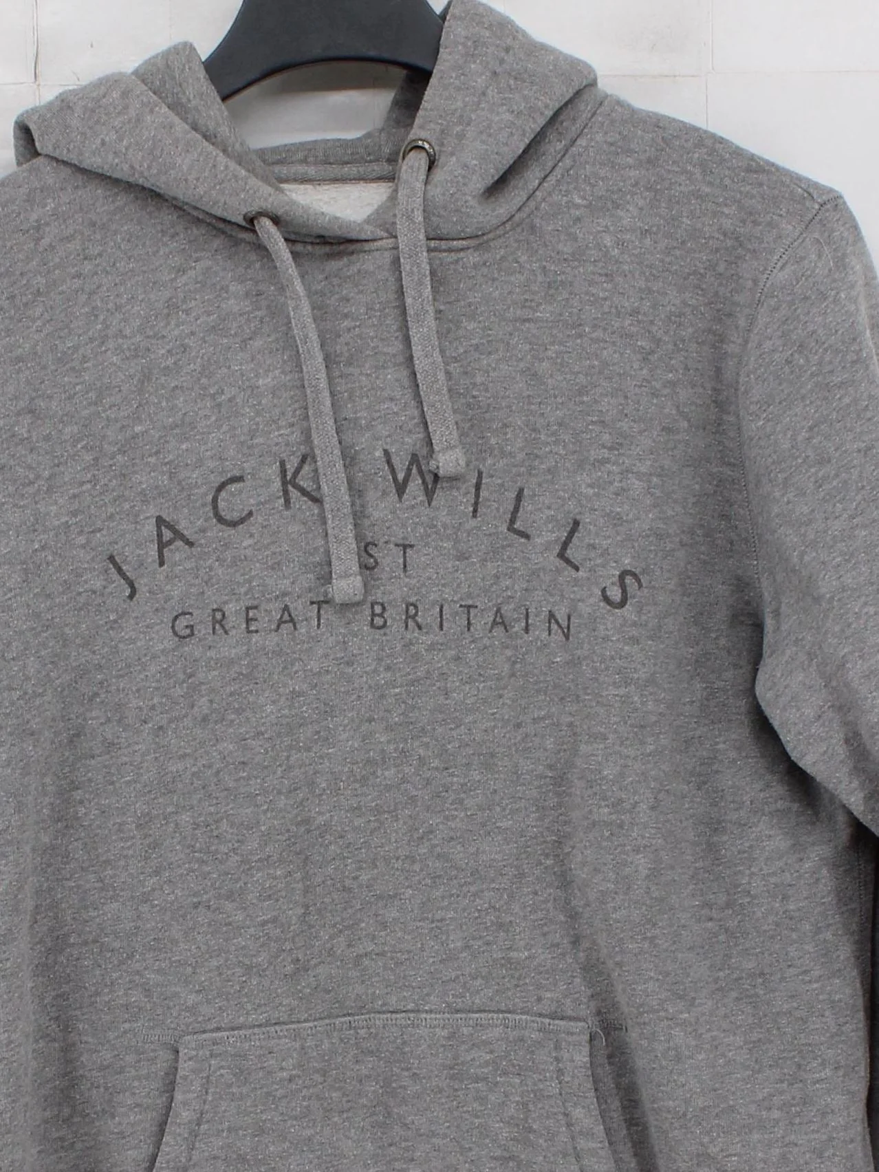 Jack Wills Men's Hoodie L Grey Graphic Cotton with Polyester Pullover - Image 3