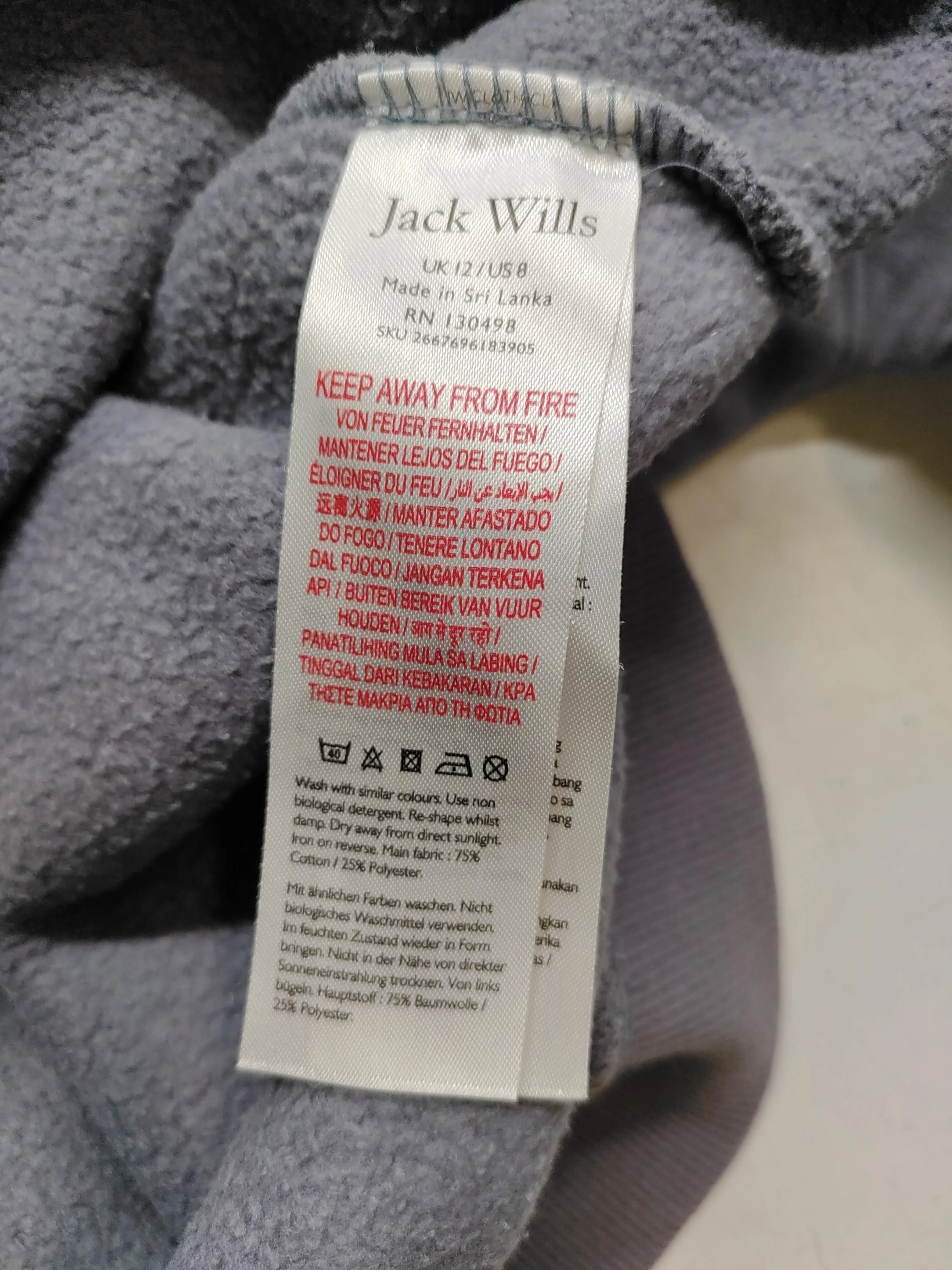 Jack Wills Men's Hoodie M Grey Cotton with Polyester Pullover - Image 8