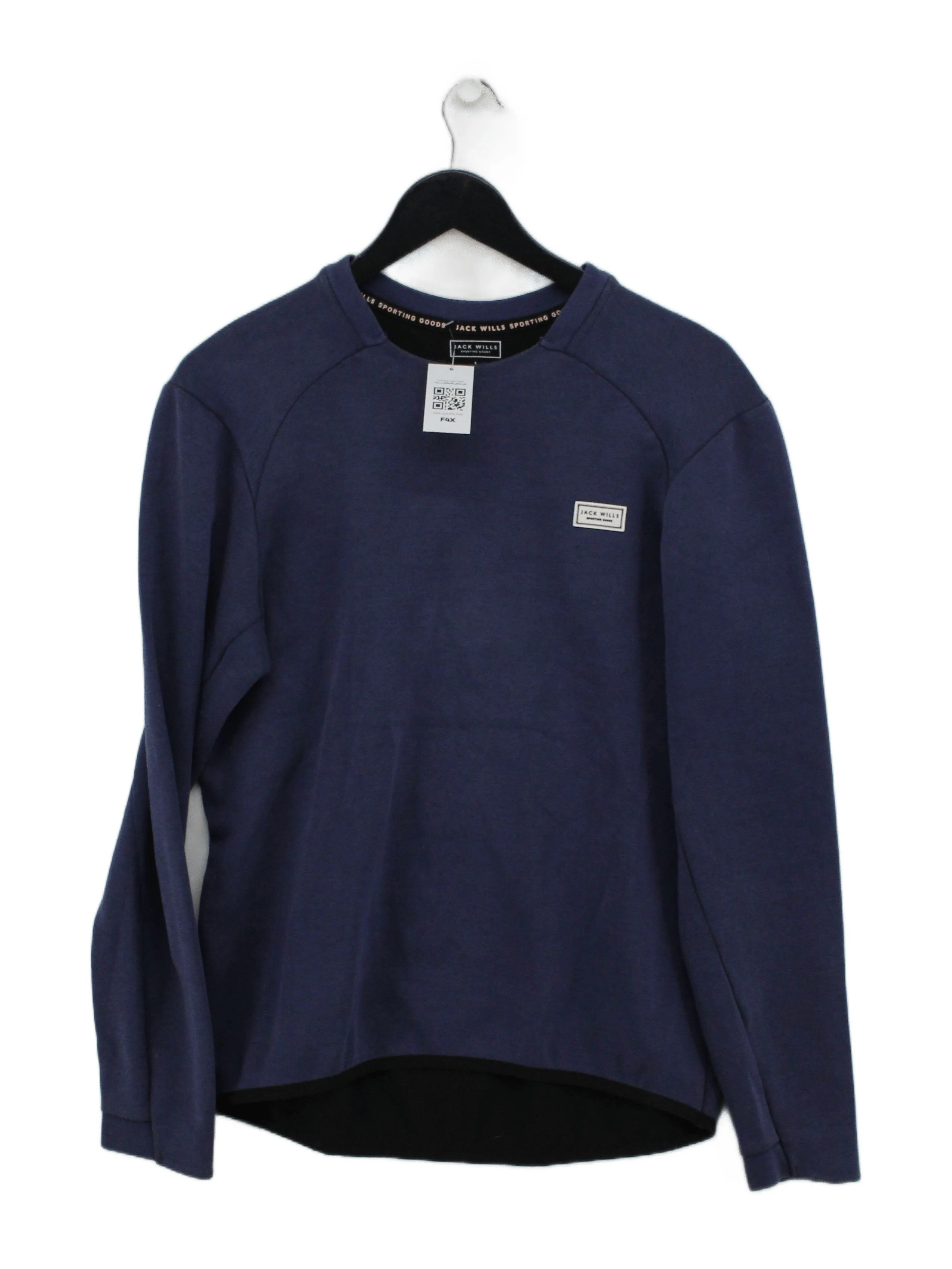 Jack Wills Men's Hoodie S Blue Cotton with Polyester Pullover