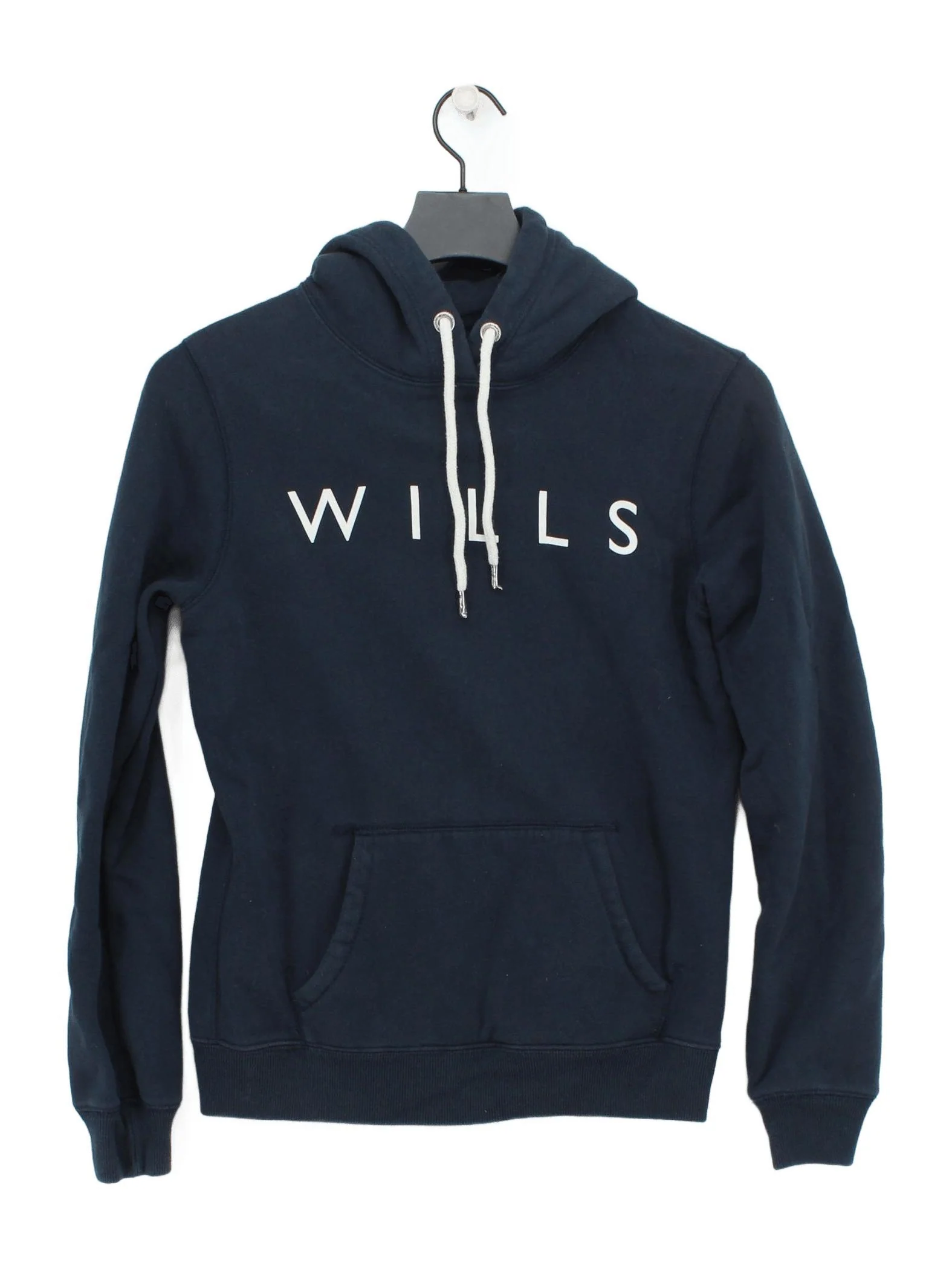 Jack Wills Men's Hoodie S Blue Cotton with Polyester Pullover