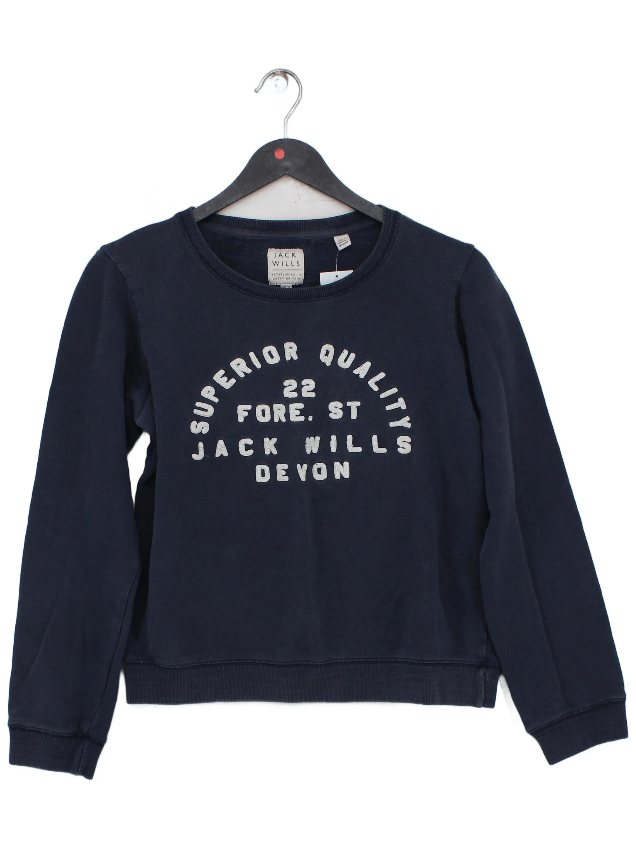 Jack Wills Men's Hoodie S Blue Graphic 100% Cotton Pullover
