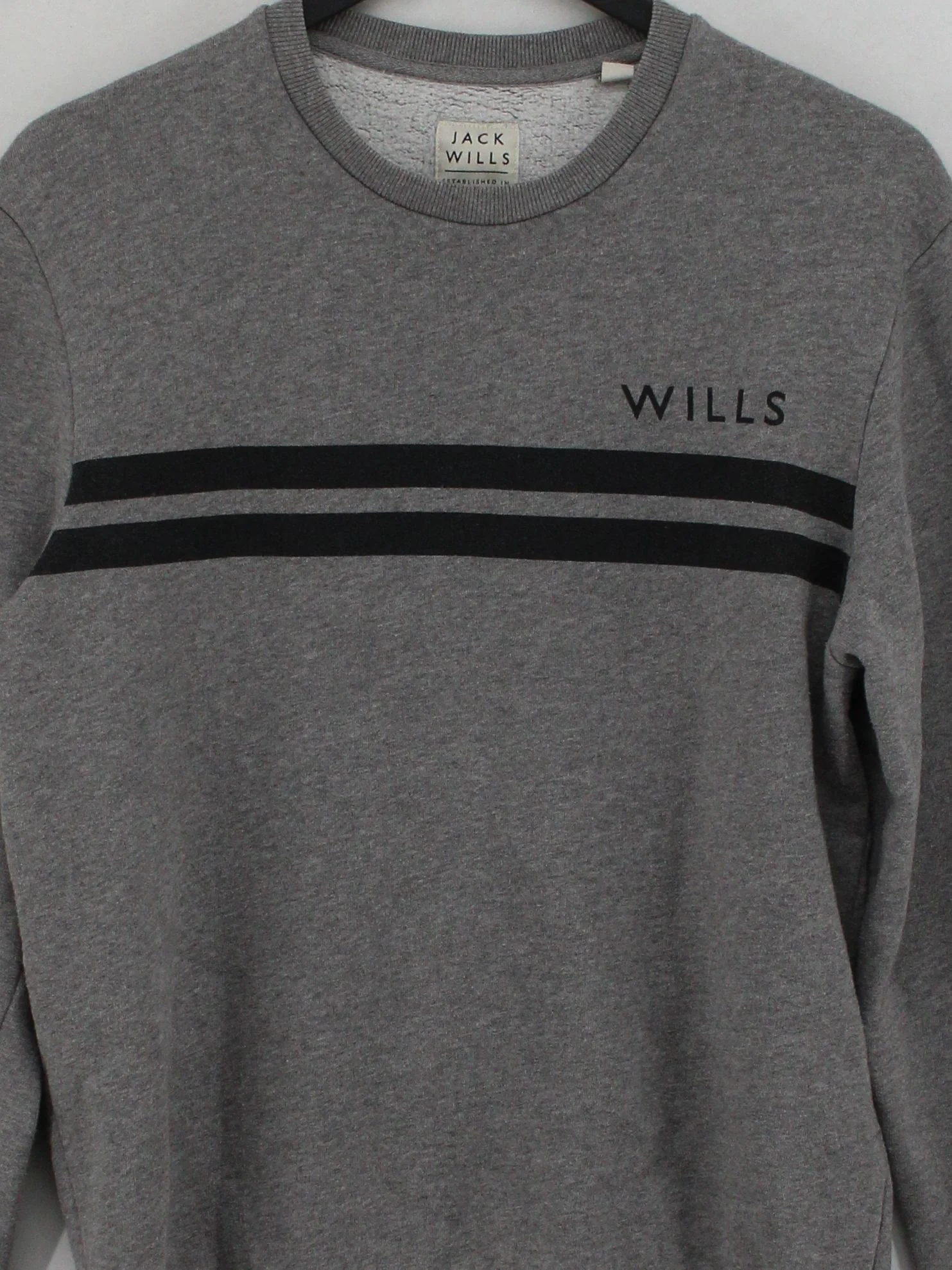 Jack Wills Men's Hoodie S Grey Graphic Cotton with Polyester Pullover - Image 3