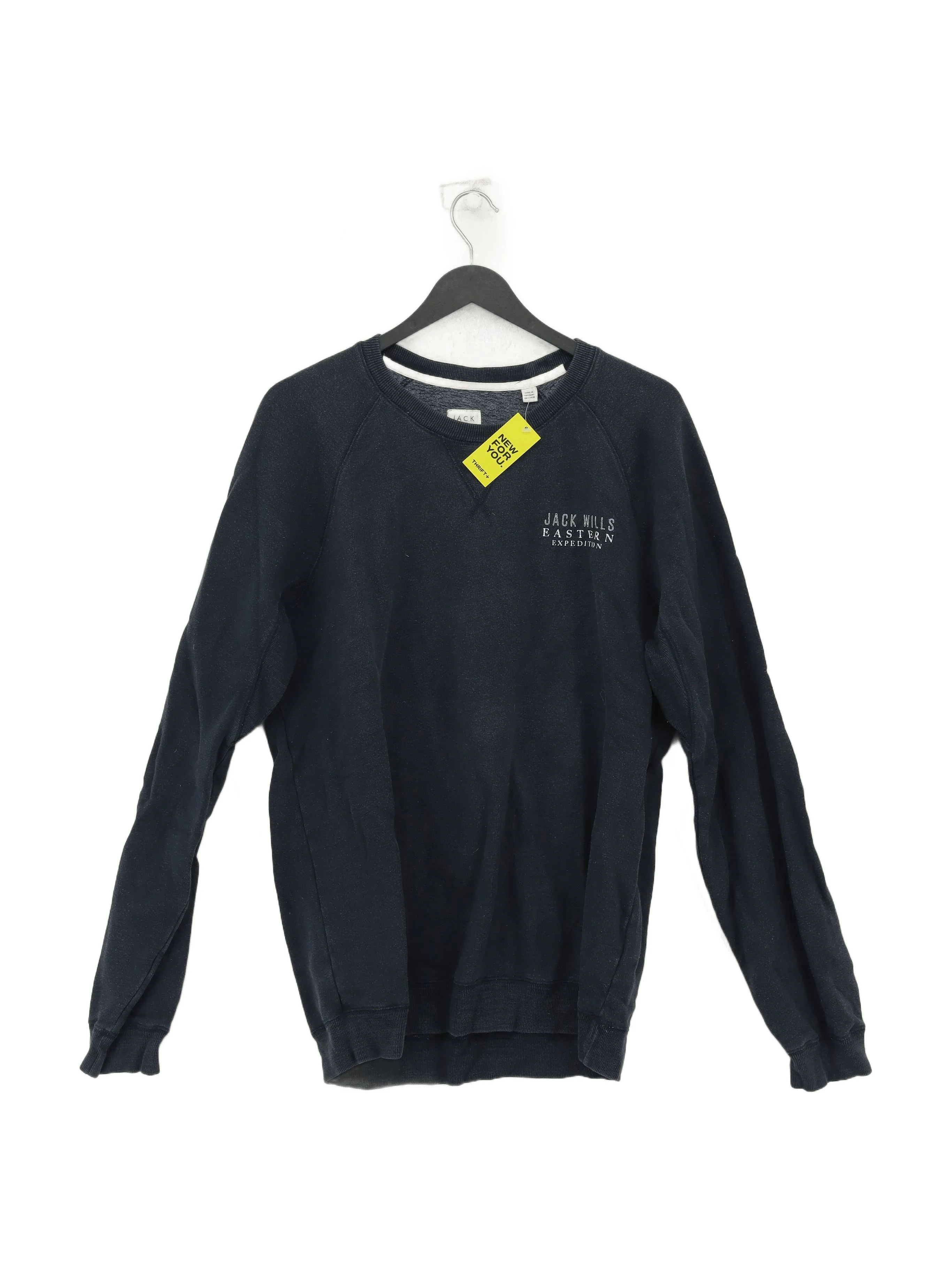 Jack Wills Men's Hoodie XL Blue Graphic Cotton with Polyester Pullover