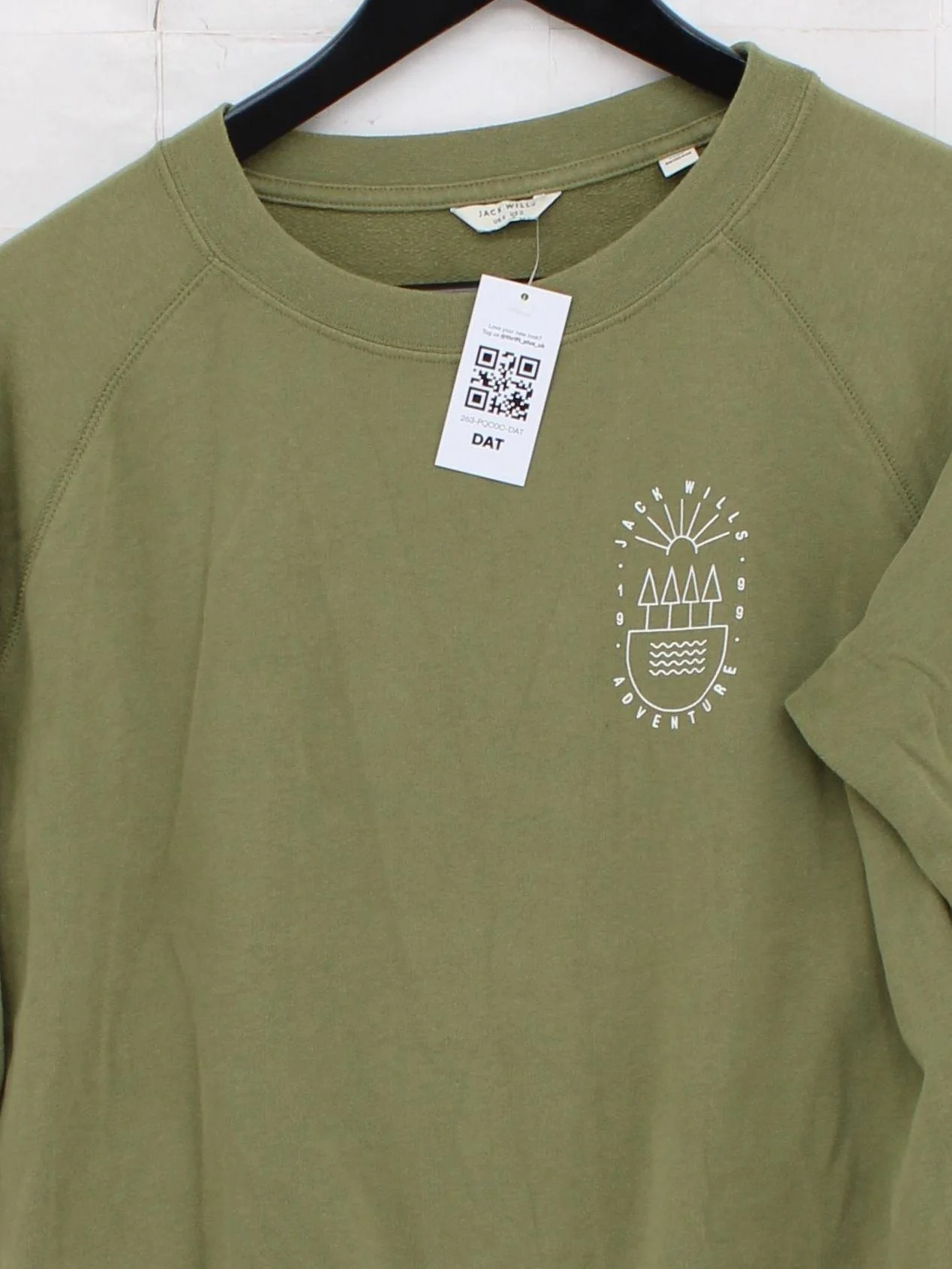 Jack Wills Men's Hoodie XS Green Graphic Cotton with Polyester Pullover - Image 3