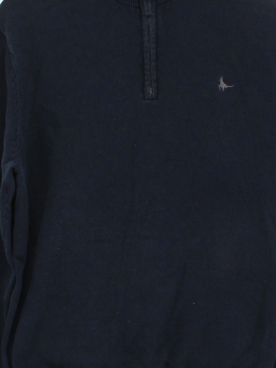 Jack Wills Men's Jumper L Blue 100% Cotton Mock Neck Pullover - Image 3