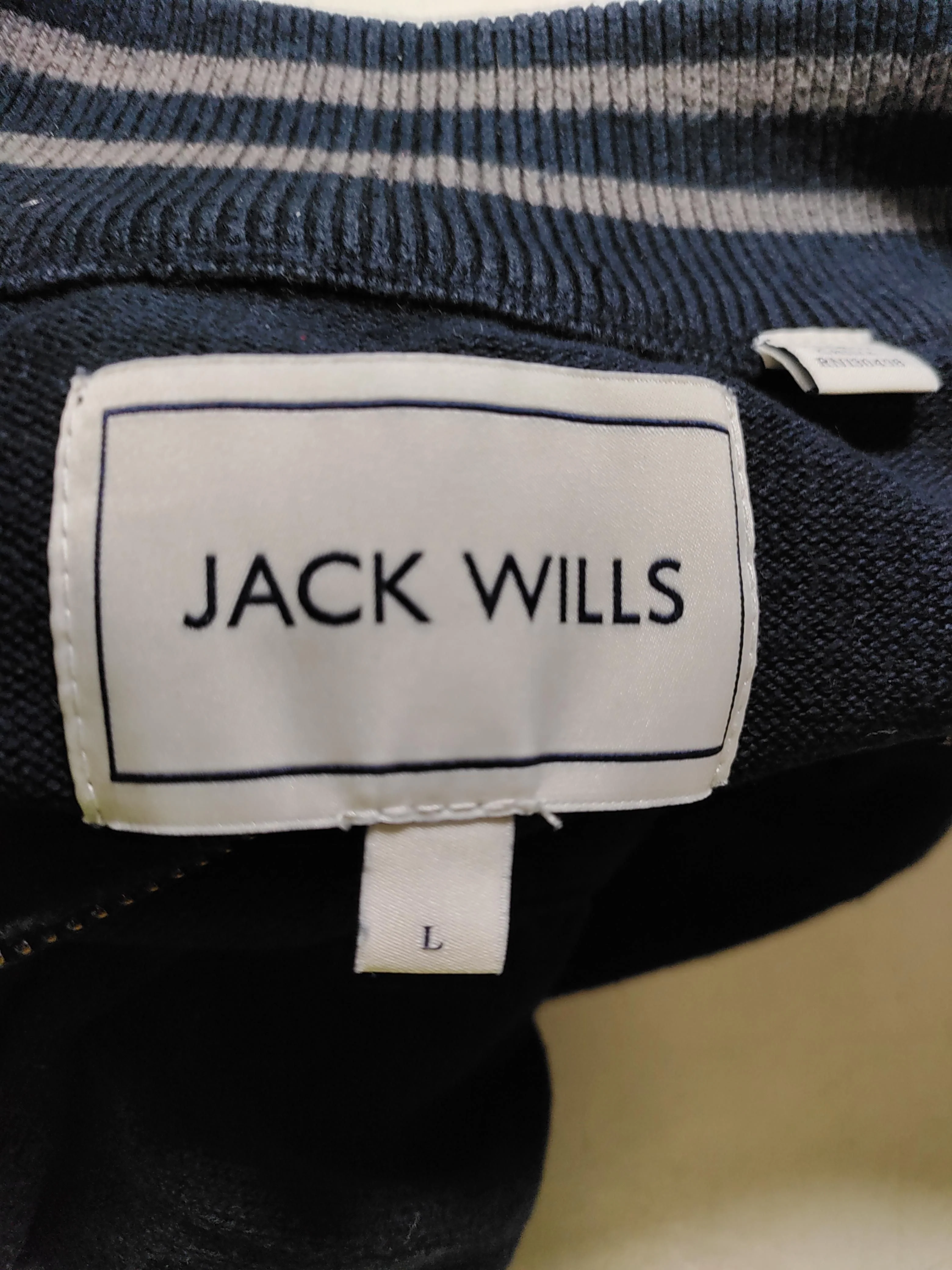 Jack Wills Men's Jumper L Blue 100% Cotton Mock Neck Pullover - Image 5
