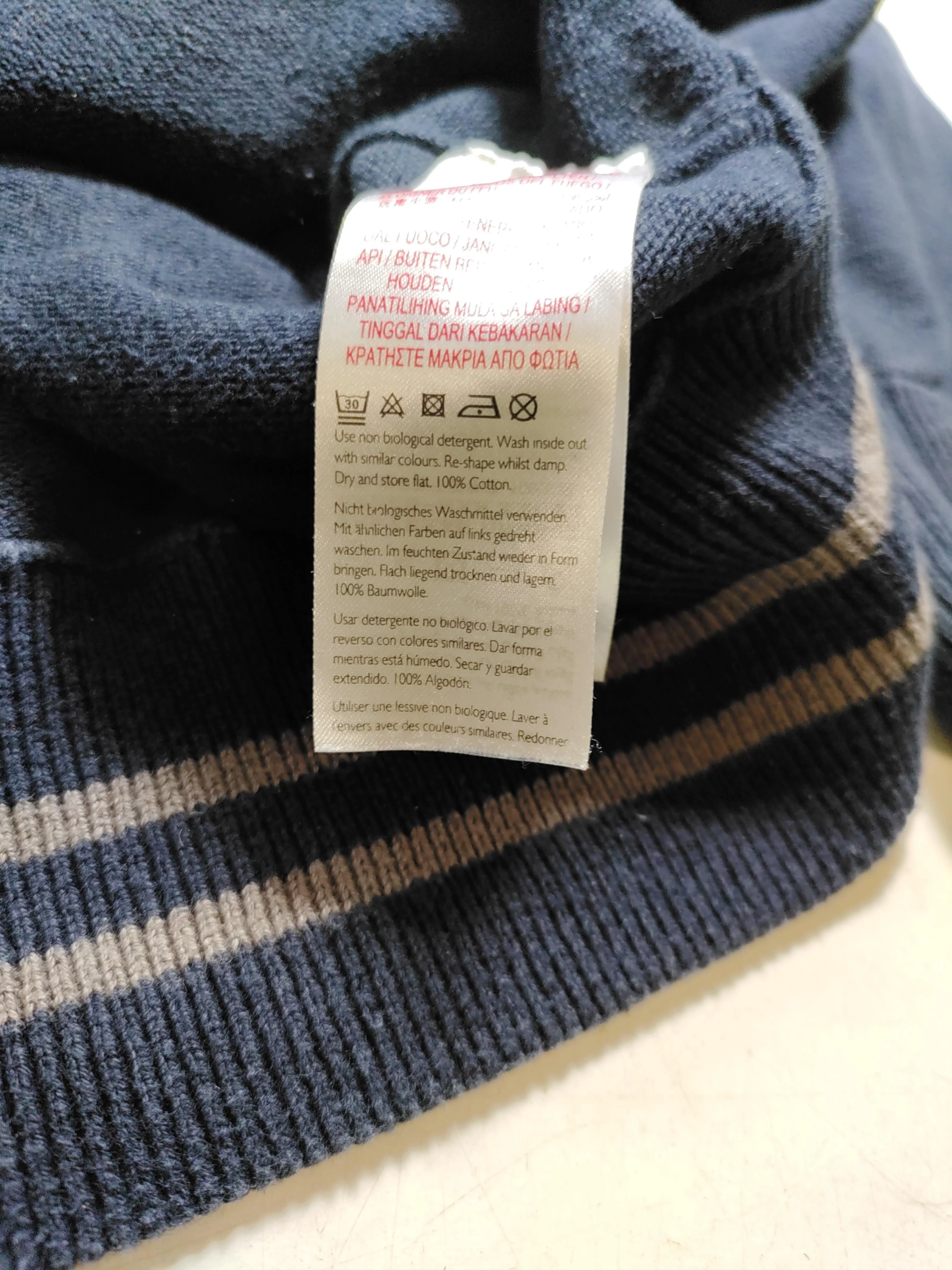 Jack Wills Men's Jumper L Blue 100% Cotton Mock Neck Pullover - Image 6