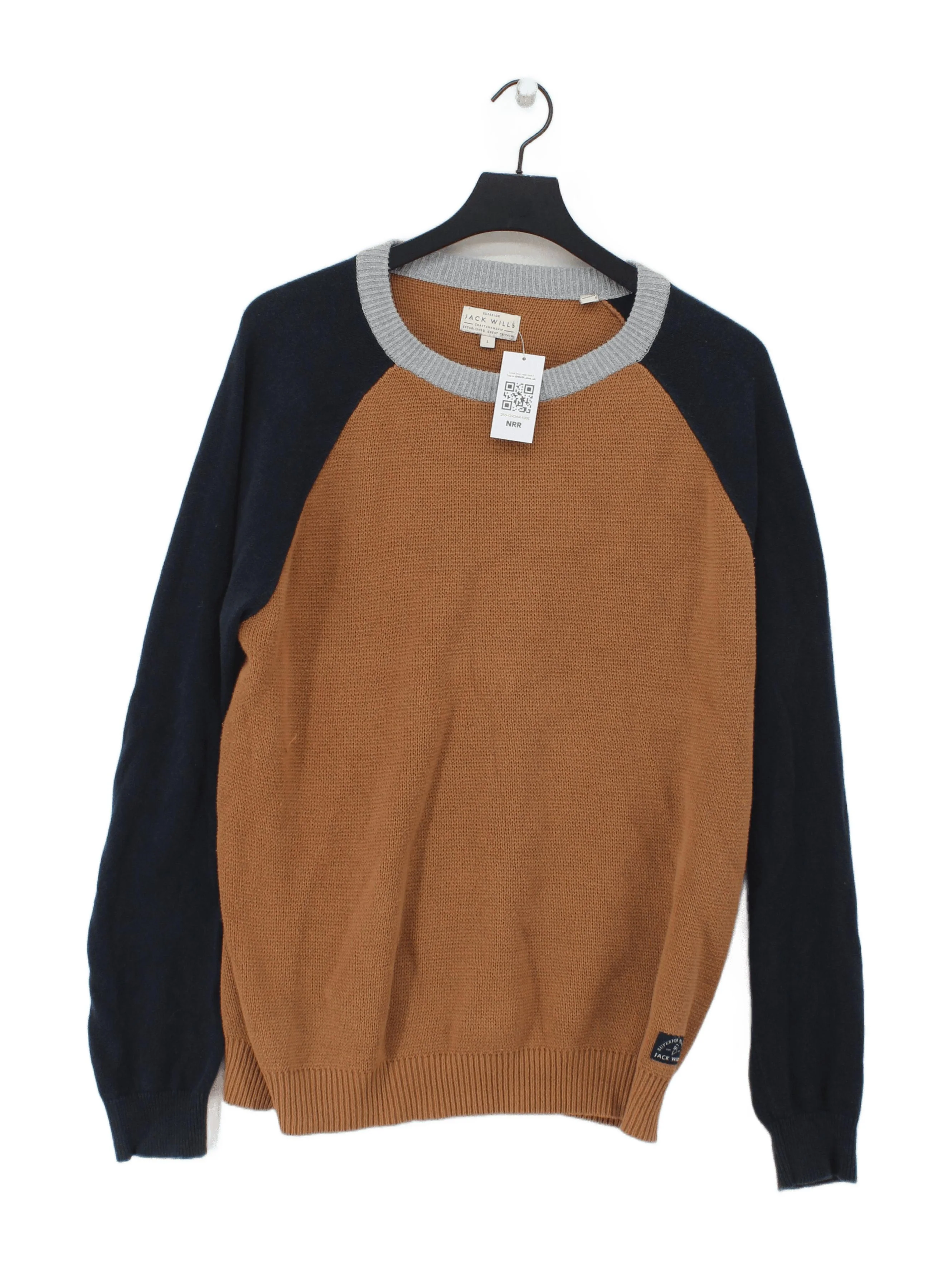 Jack Wills Men's Jumper L Brown 100% Other Crew Neck Pullover